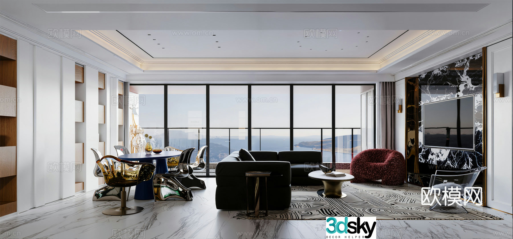Modern living room 3d model