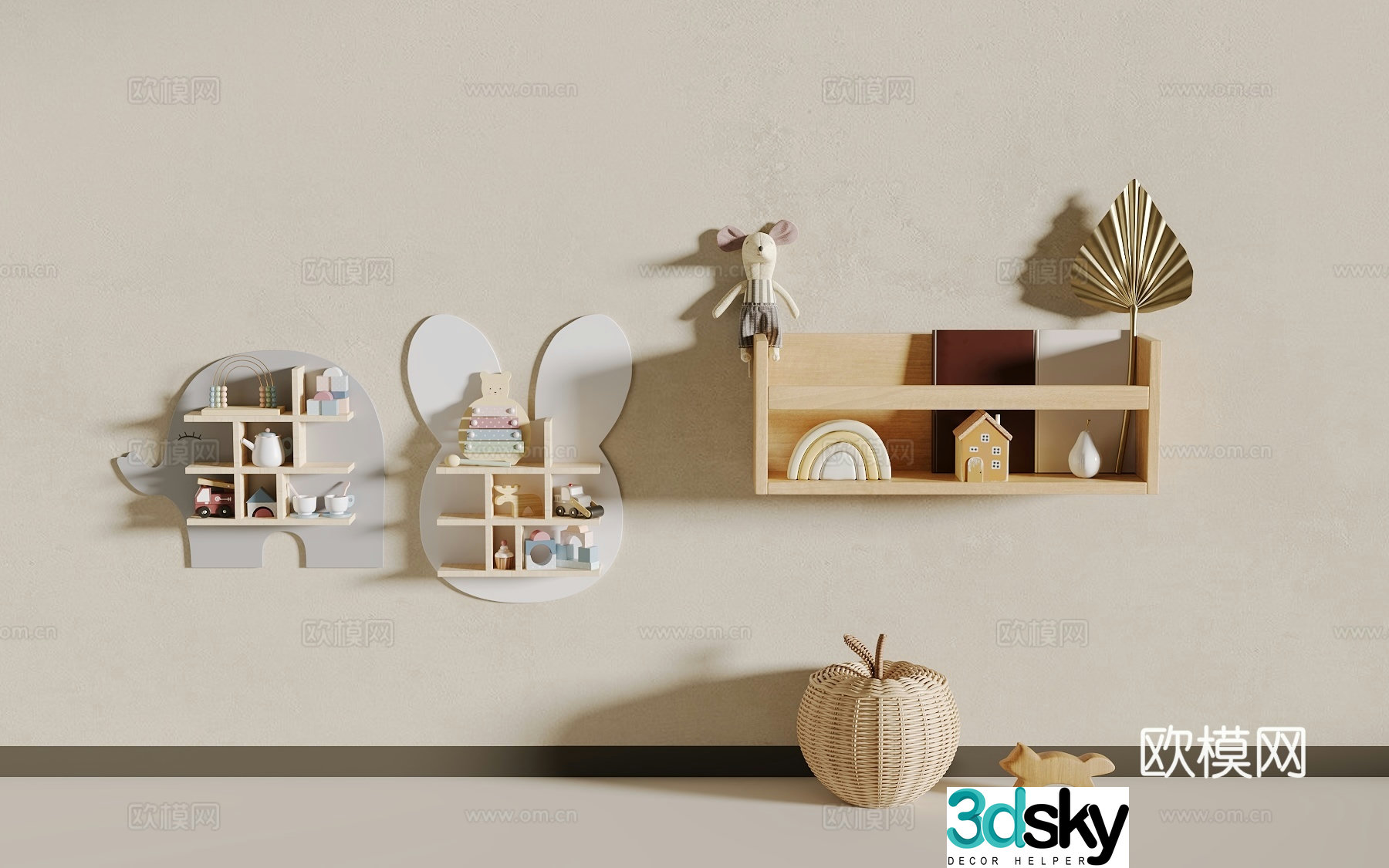 Children’s bookshelf 3d model