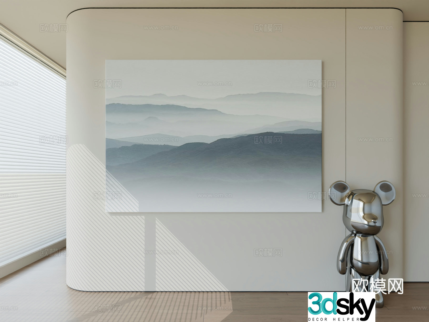 Modern minimalist hanging painting abstract art hanging painting 3d model