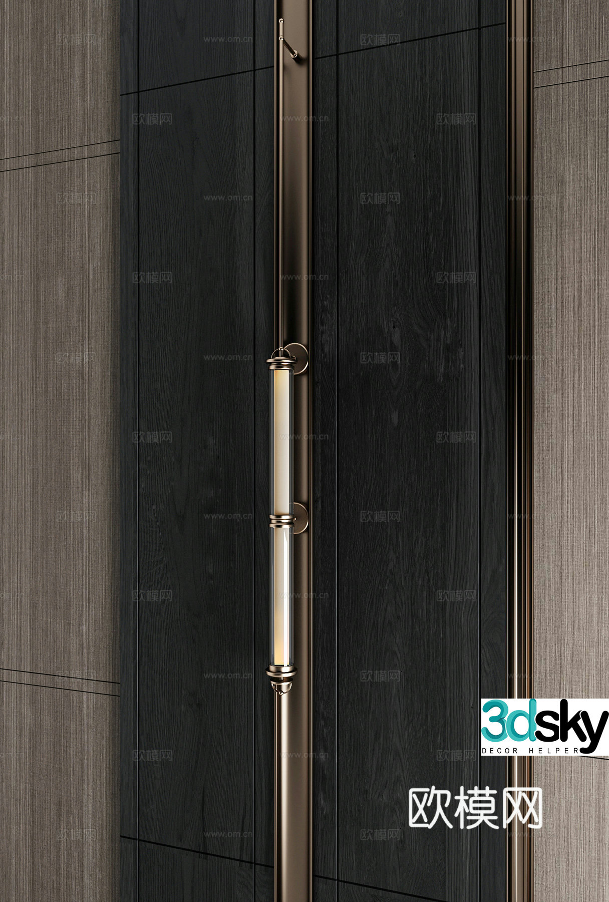 New Chinese style strip wall lamp 3D model