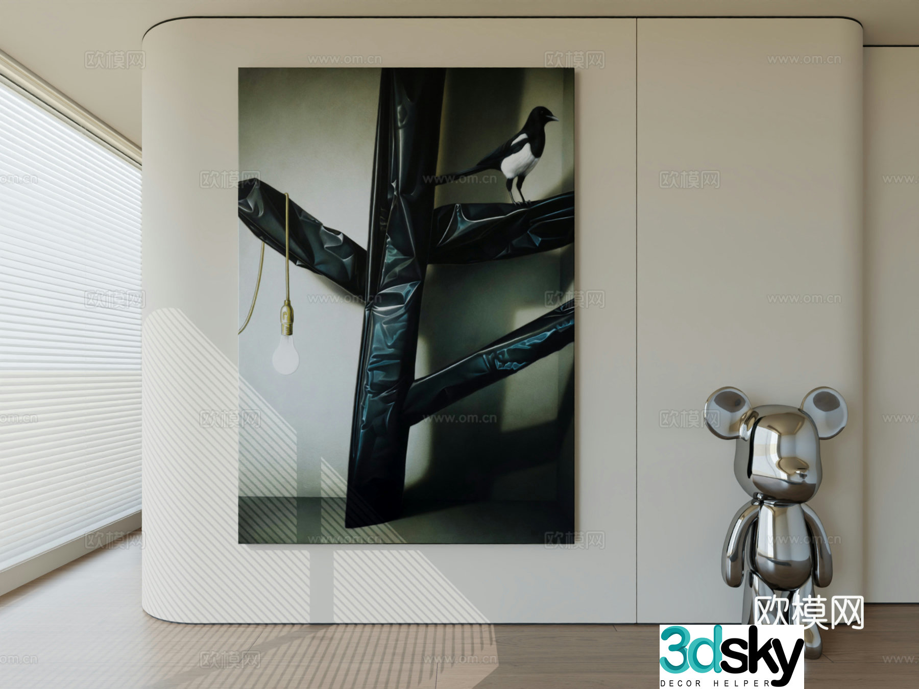 Modern minimalist hanging painting abstract art hanging painting 3d model