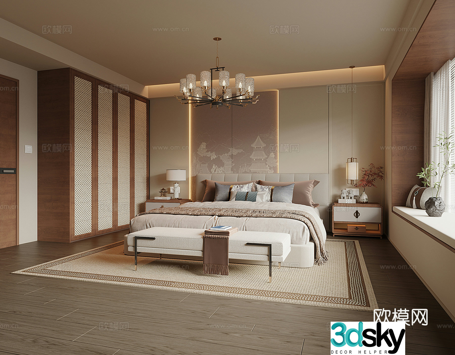 Song style home bedroom 3d model