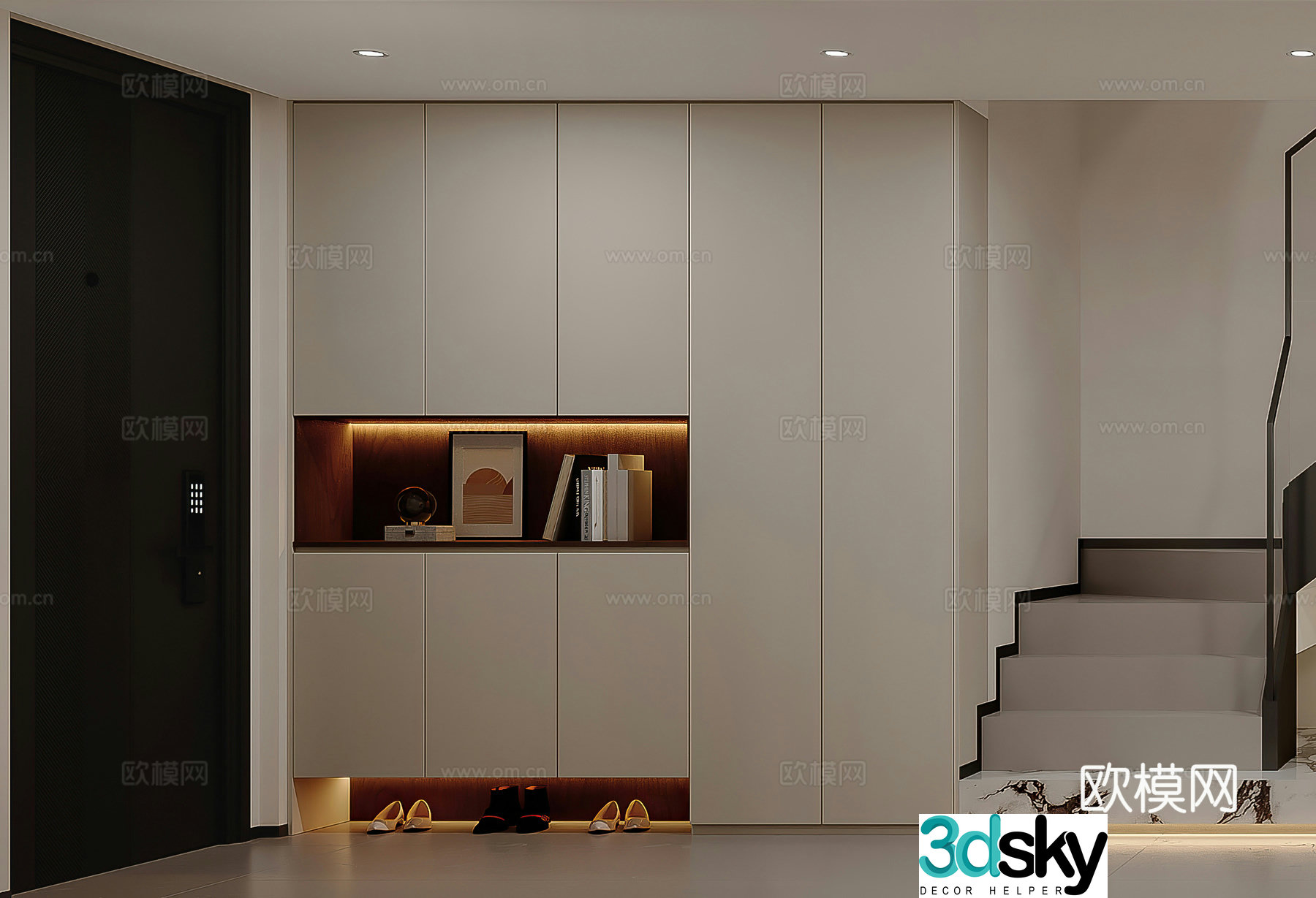 Modern shoe cabinet storage cabinet entrance door high heel shoes simple G9023d model