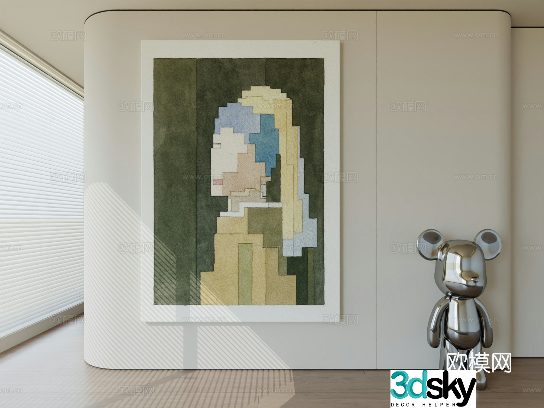 Modern minimalist hanging painting abstract art hanging painting 3d model