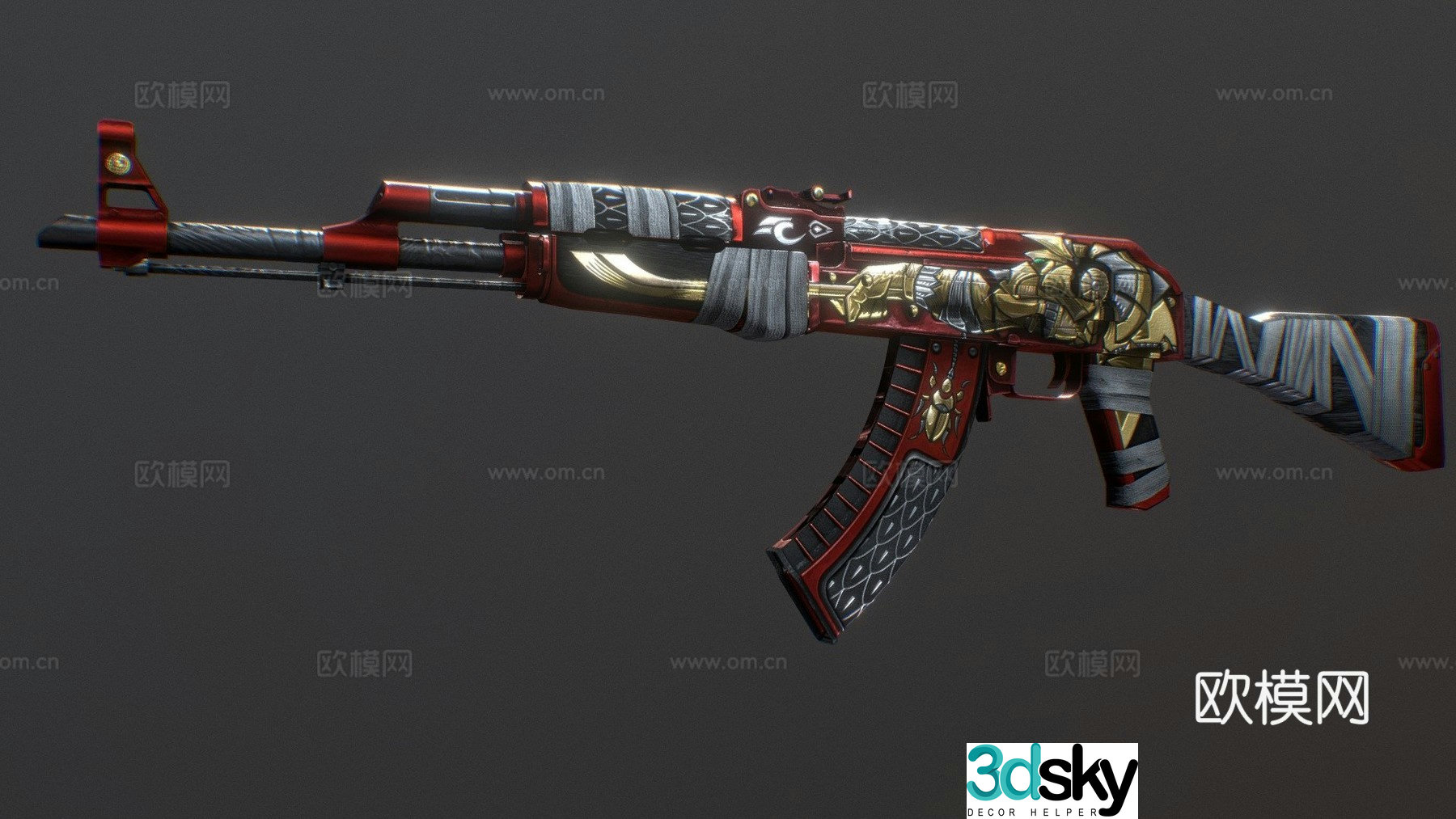 AK-47 Anubis Edition 3d model