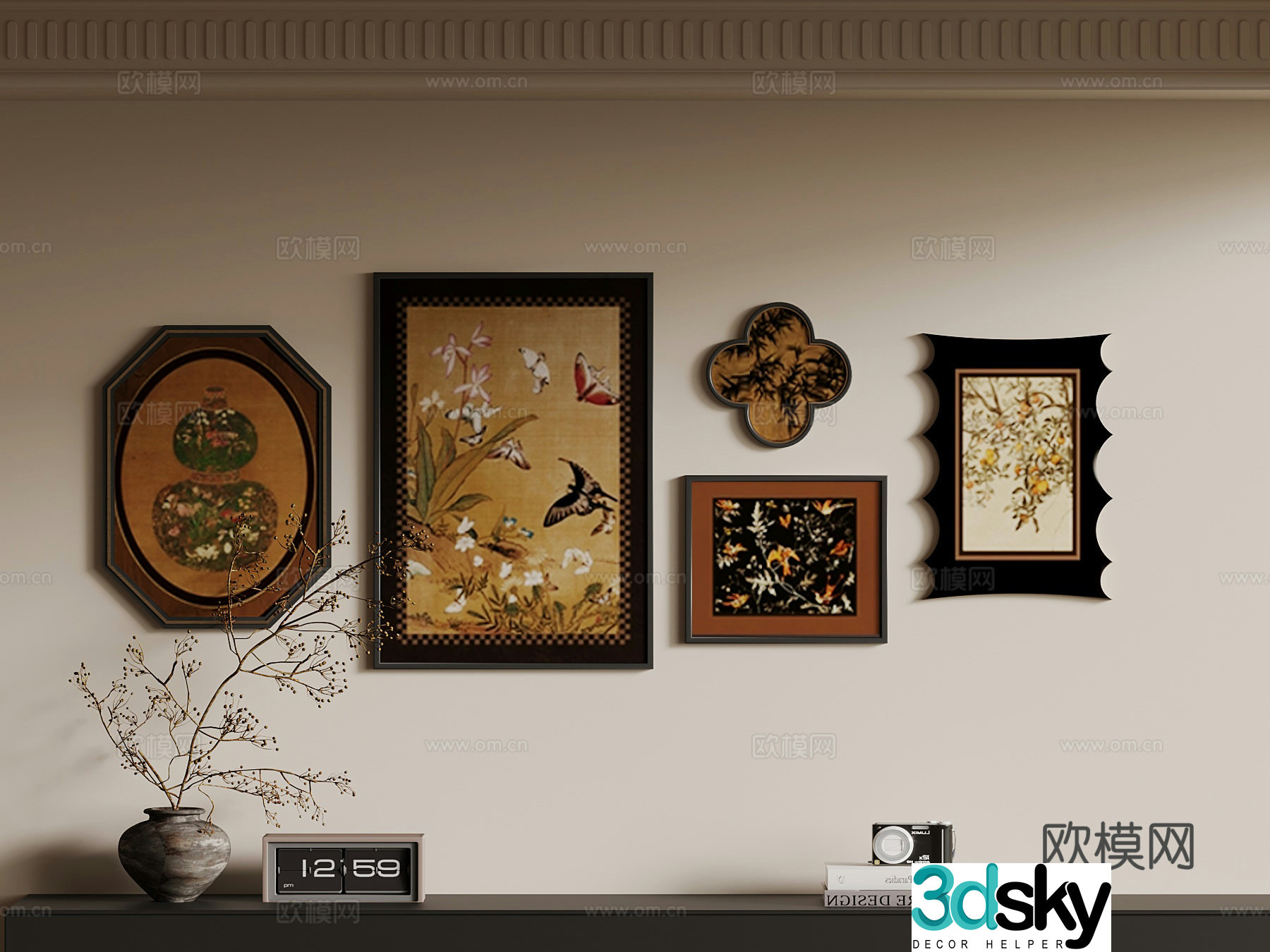 Hanging painting French decorative painting Desktop decoration ornaments 3D model