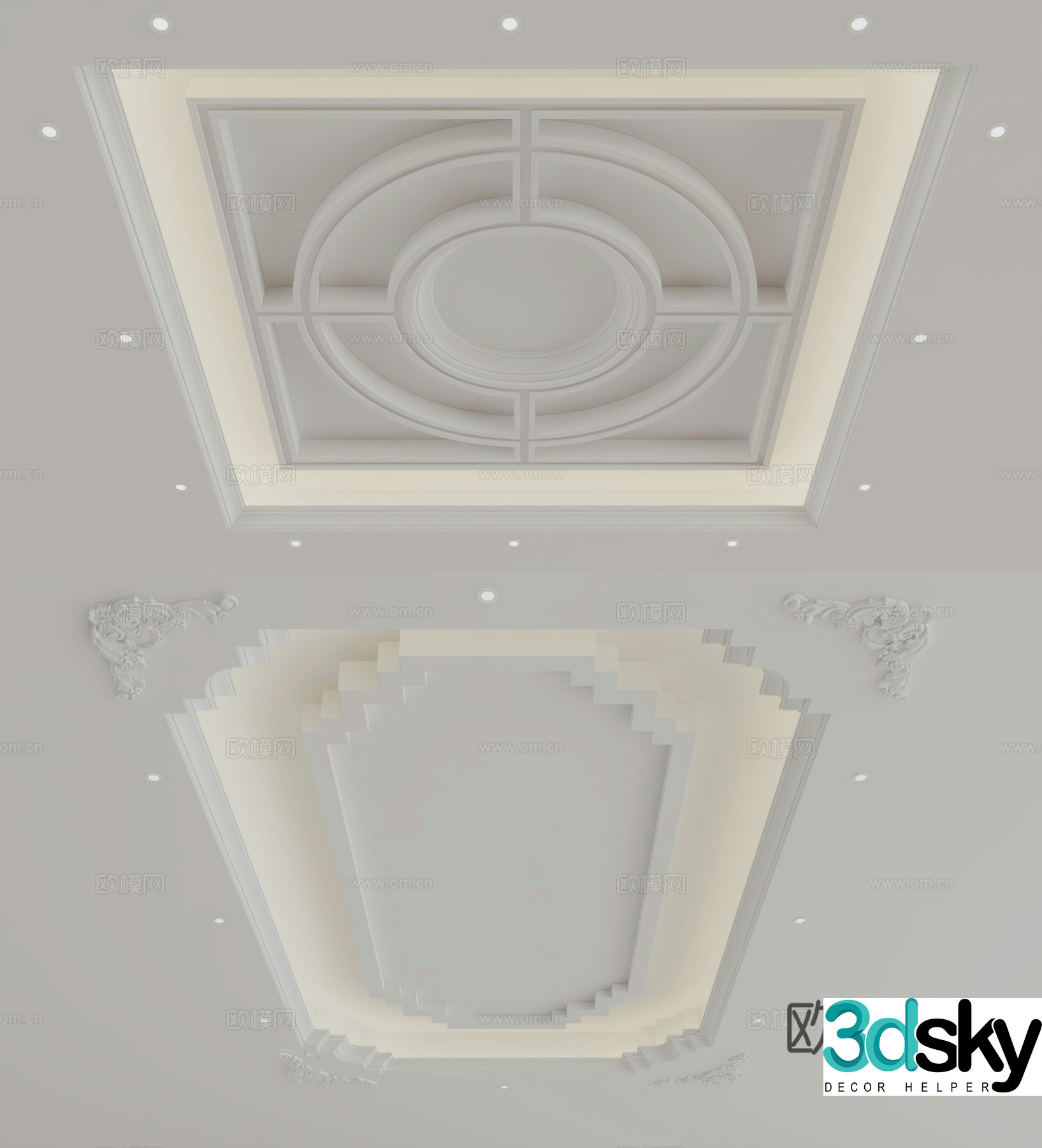 European style ceiling 3D model