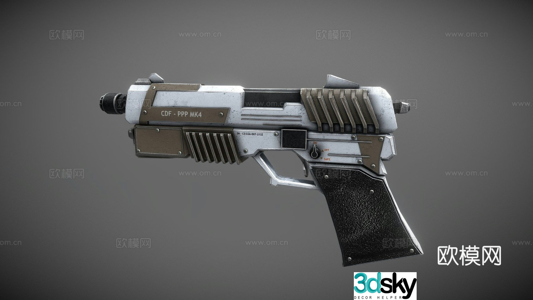 Sci-fi pistol PPPMk4 3d model