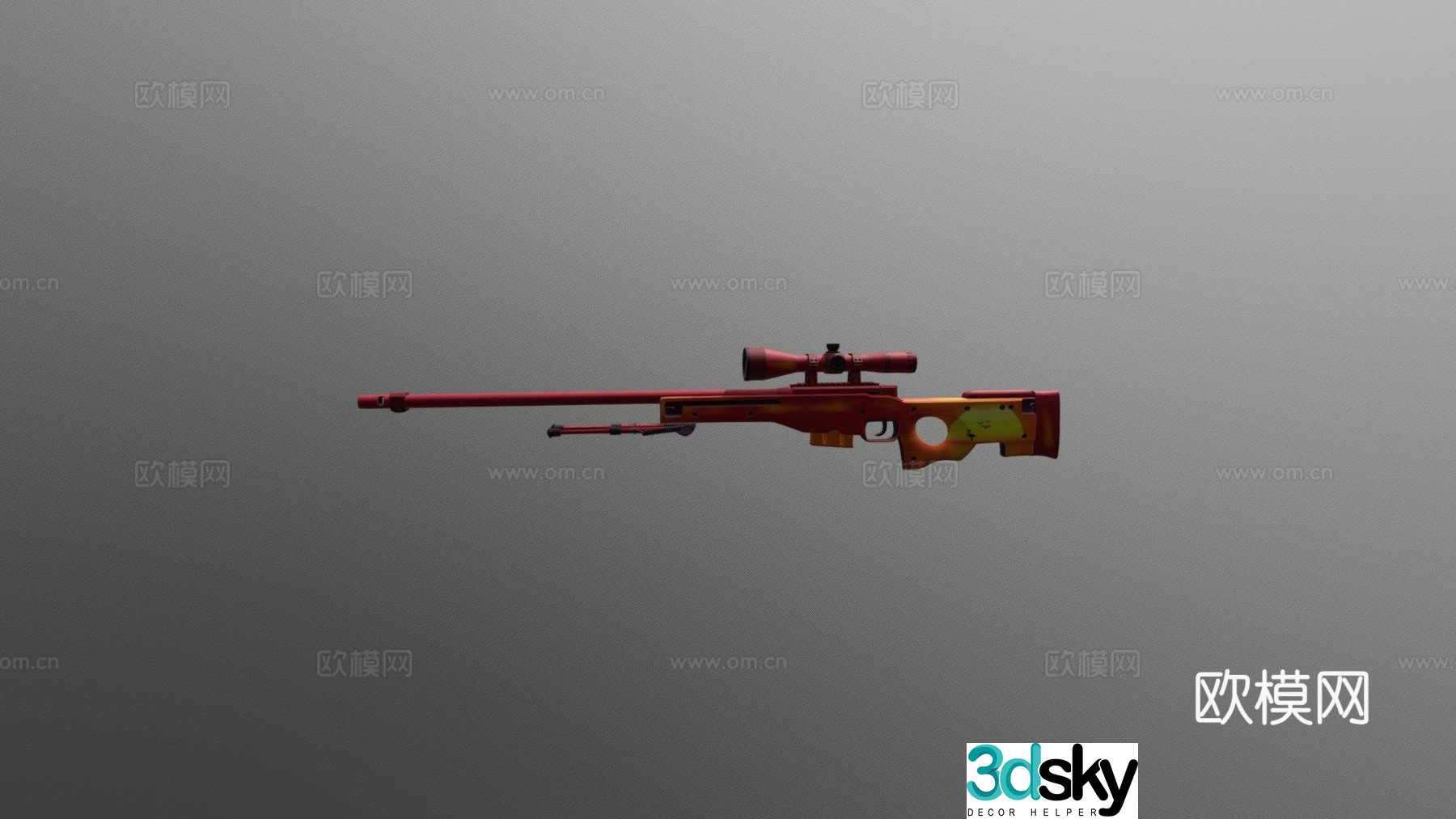 AWP sunset orange 3d model