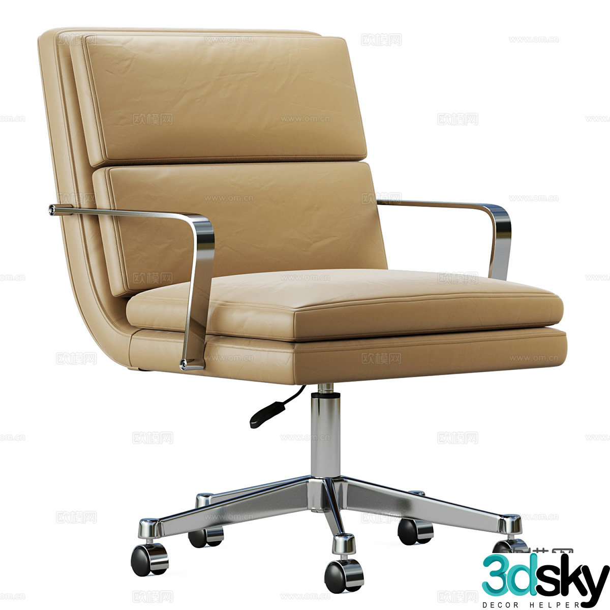 Modern Italian leather office chair 3d model