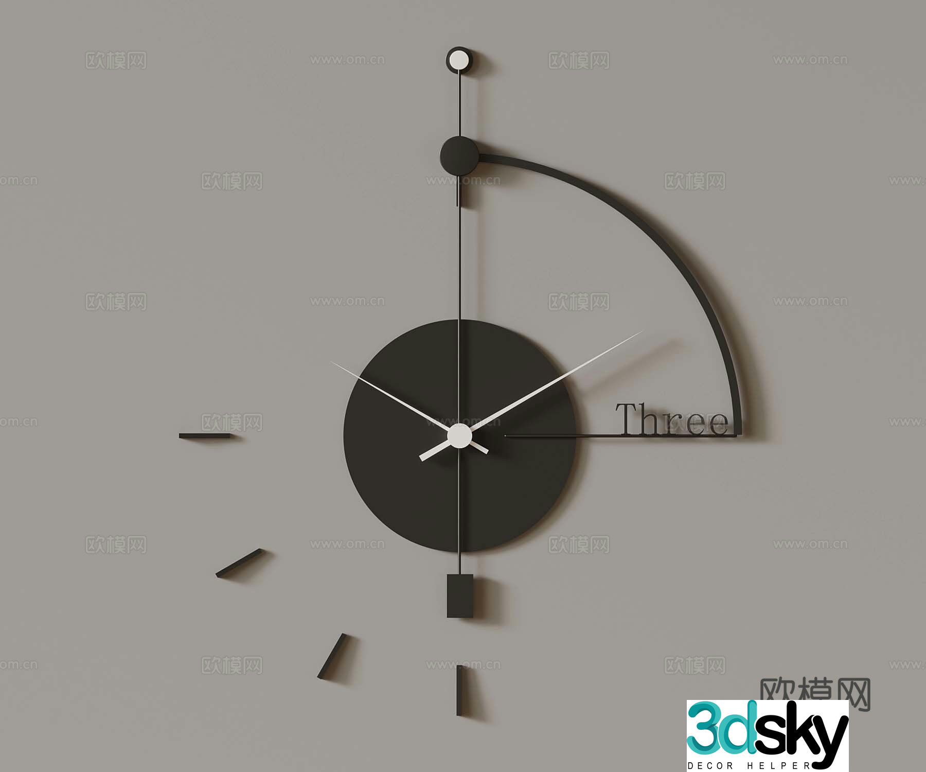 Modern watch Modern creative wall clock 3d model