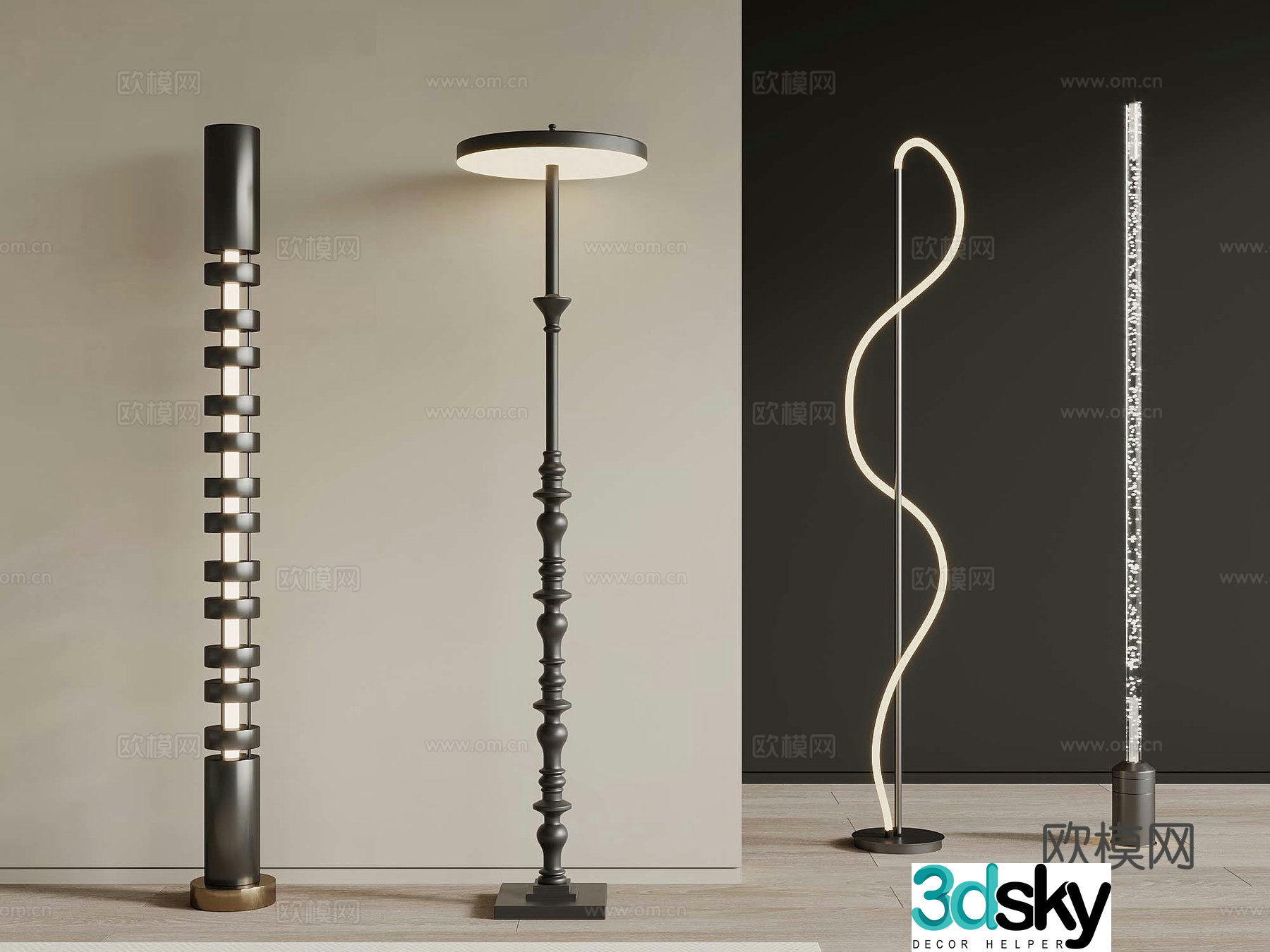 Modern floor lamp Creative floor lamp opposite sex floor lamp 3d model