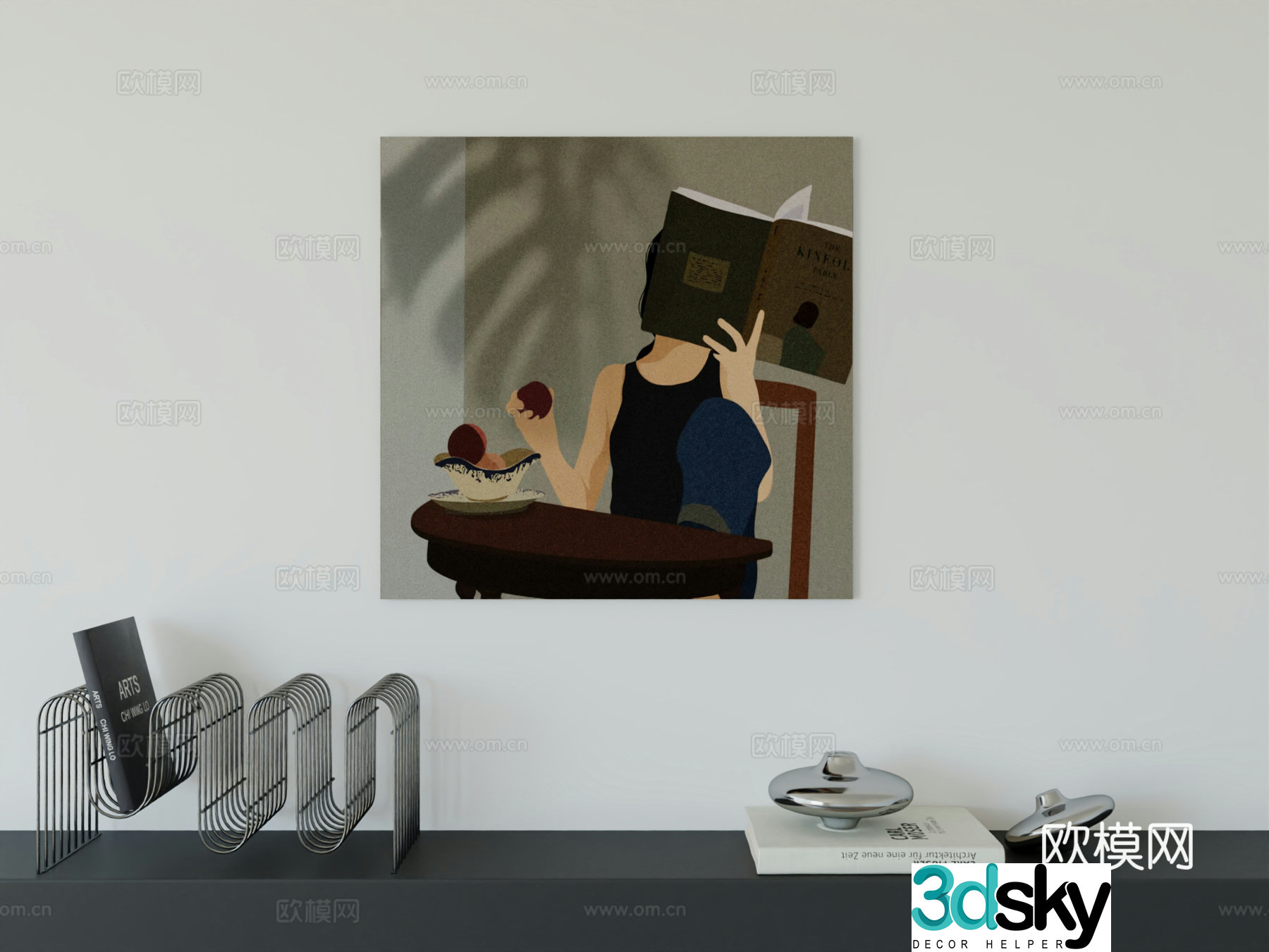 Modern minimalist hanging painting Bauhaus art hanging painting 3d model