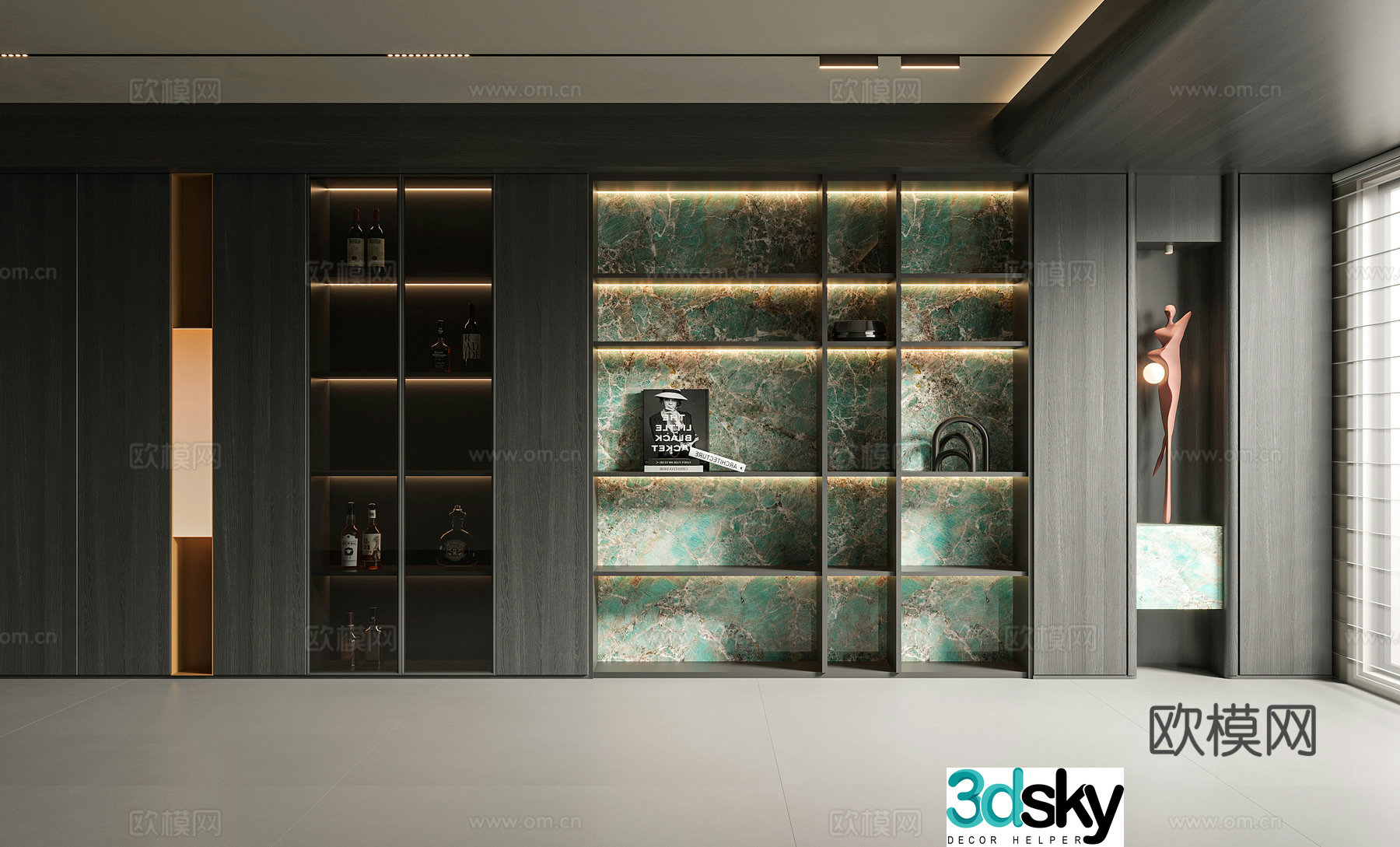 Modern Italian decorative cabinet 3d model