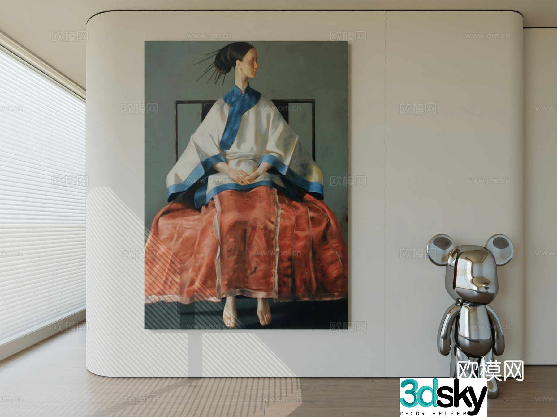 Modern minimalist hanging painting abstract art hanging painting 3d model