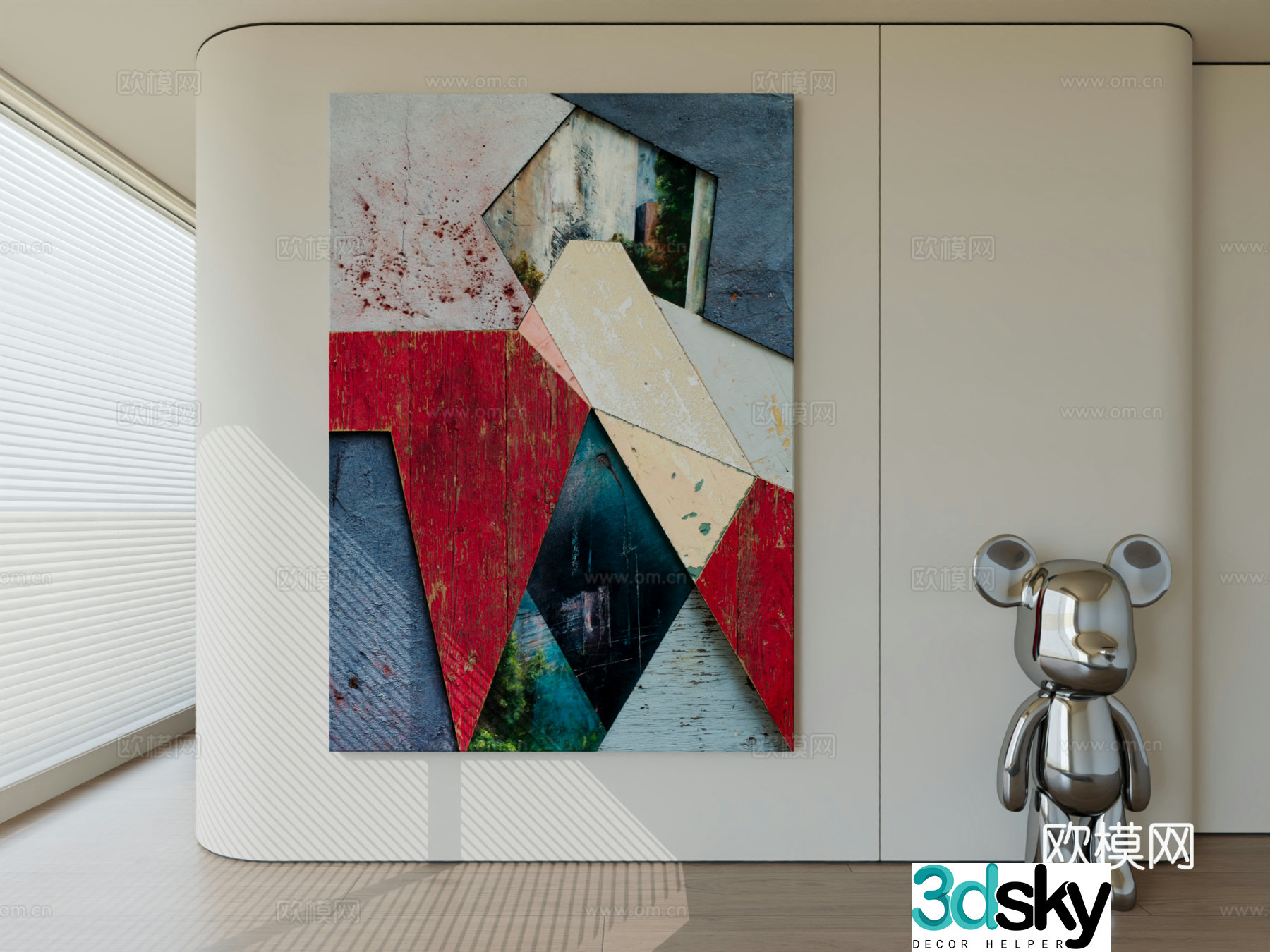 Modern minimalist hanging painting abstract art hanging painting 3d model