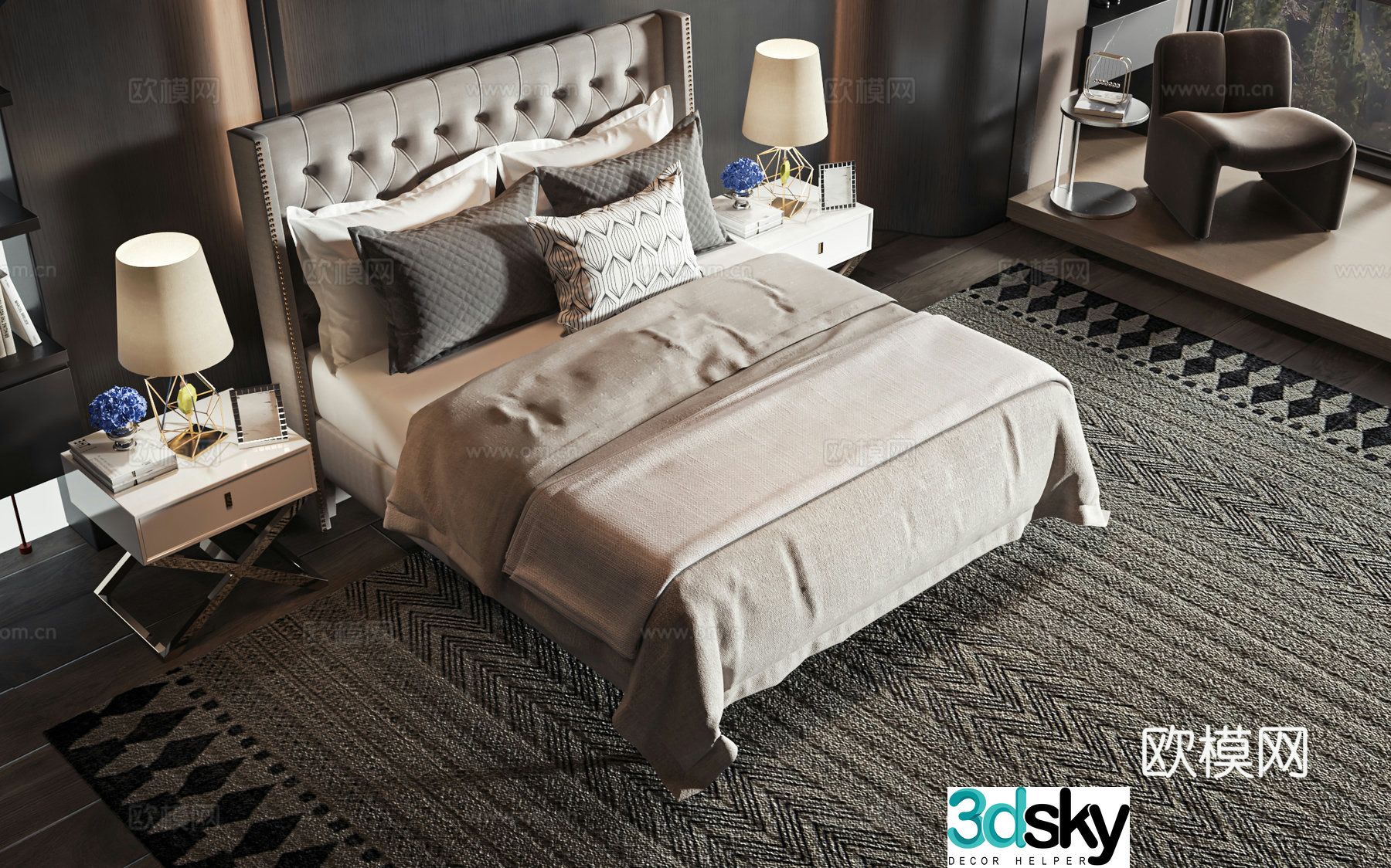 American style product bed 3D model