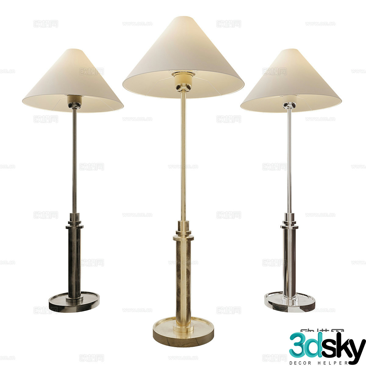 Modern light luxury floor lamp 3d model