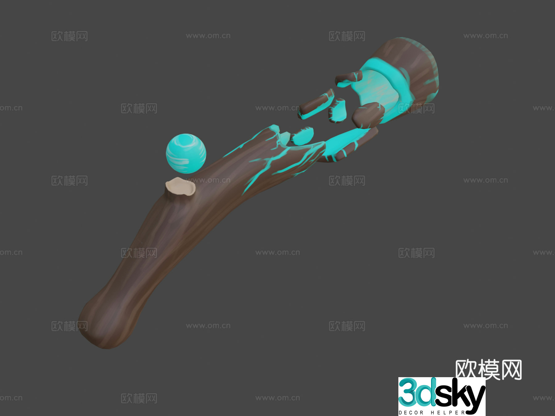 Magic wooden cannon 3d model