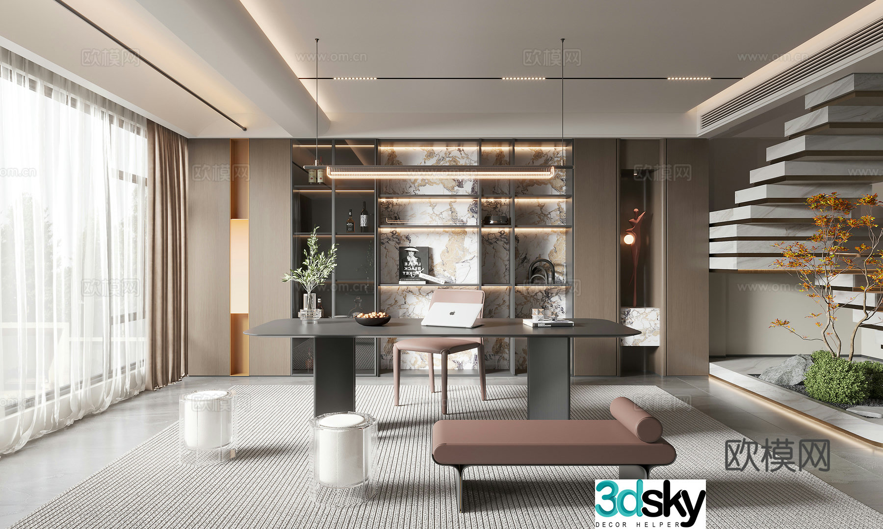 Modern Italian study 3D model