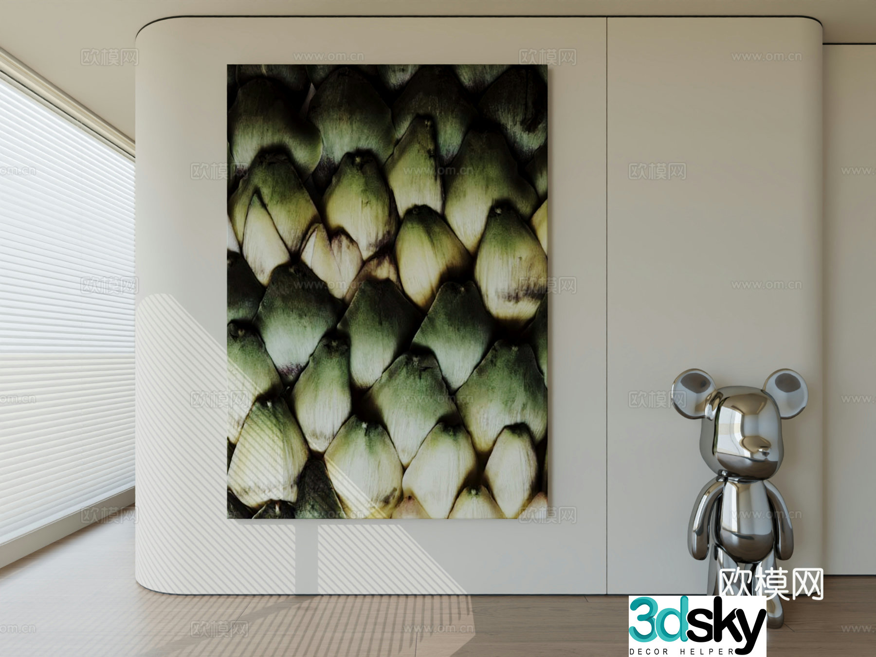 Modern minimalist hanging painting abstract art hanging painting 3d model