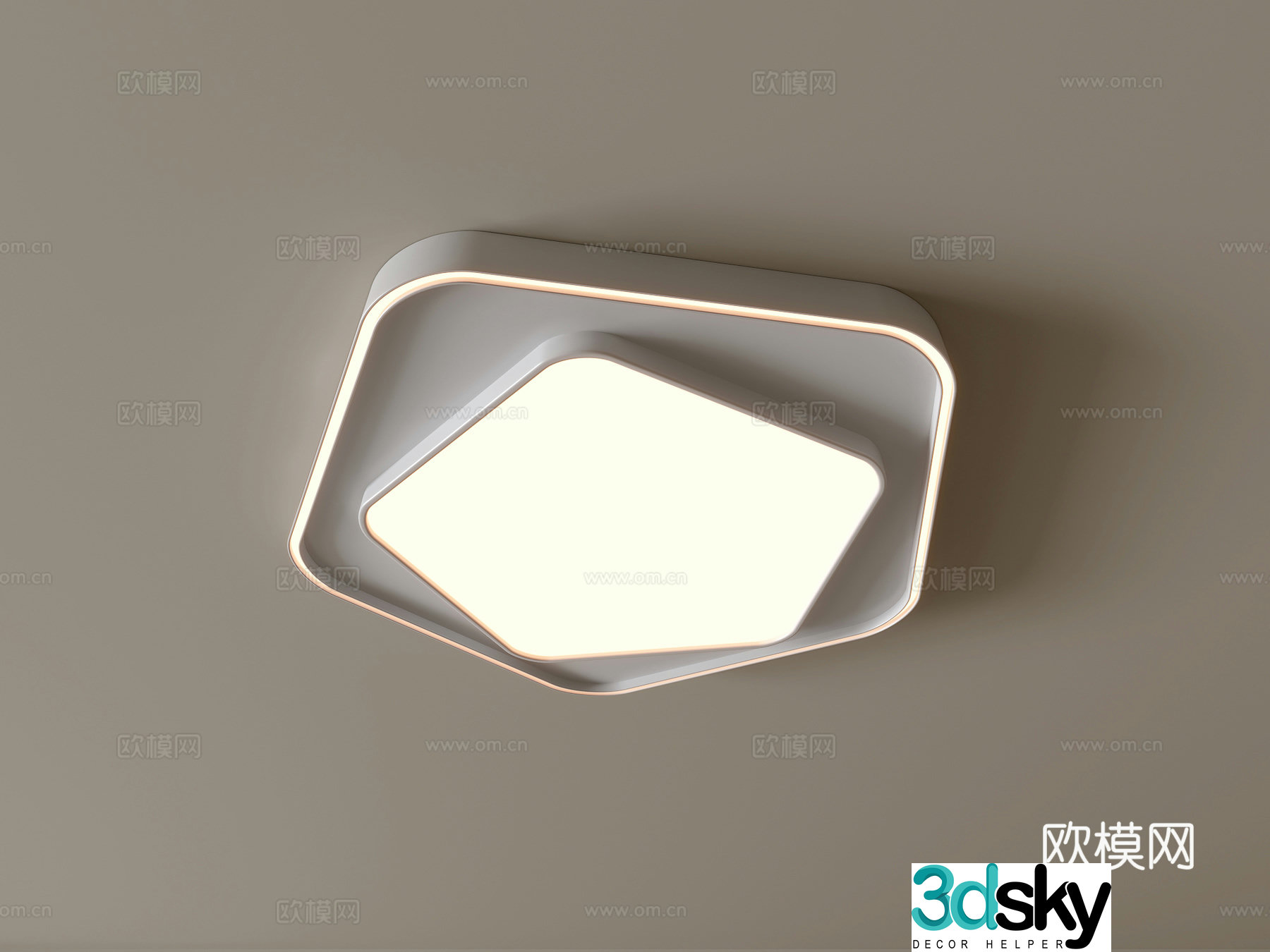 Modern ceiling lamp Geometric ceiling lamp Bedroom lamp Artistic shaped lamp Fashion living room lamp 3D model