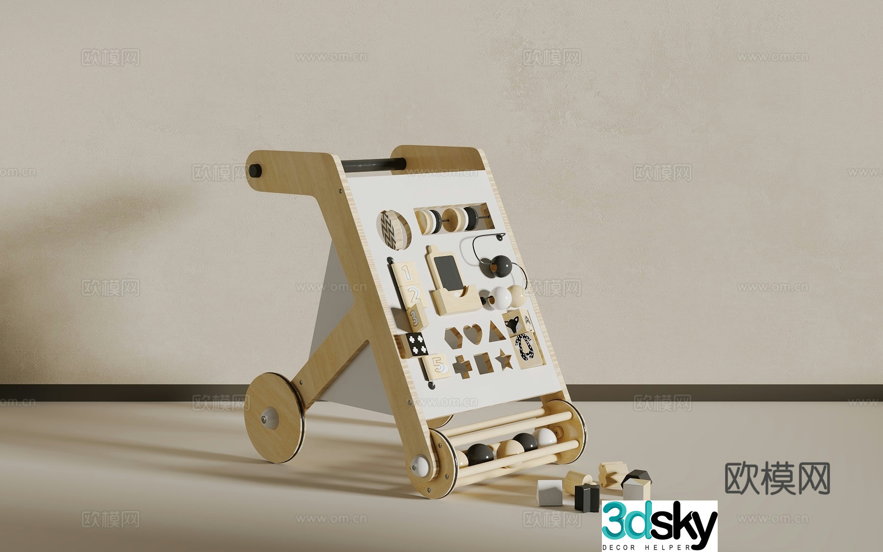 Children’s toy building block car 3d model