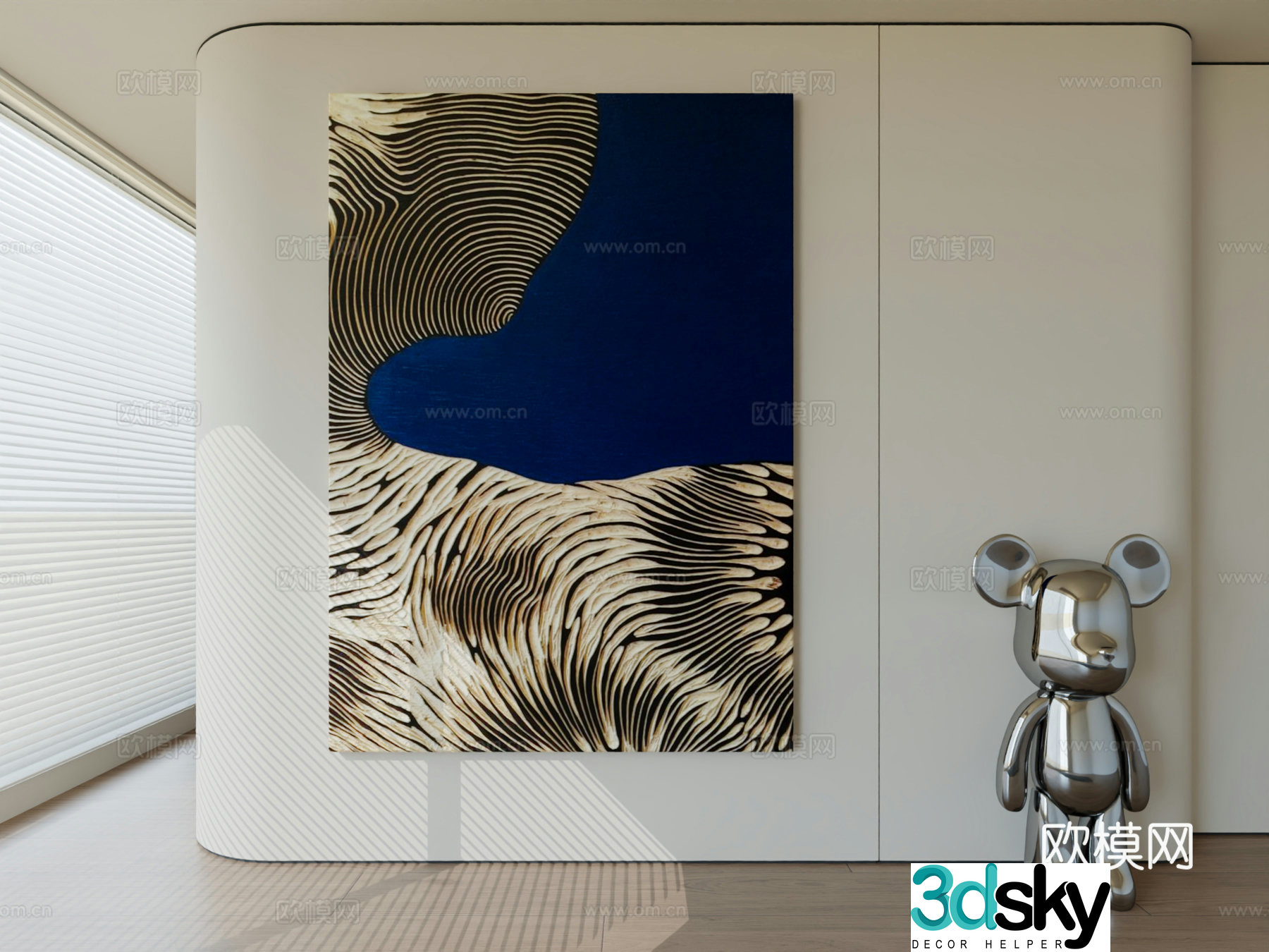 Modern minimalist hanging painting abstract art hanging painting 3d model