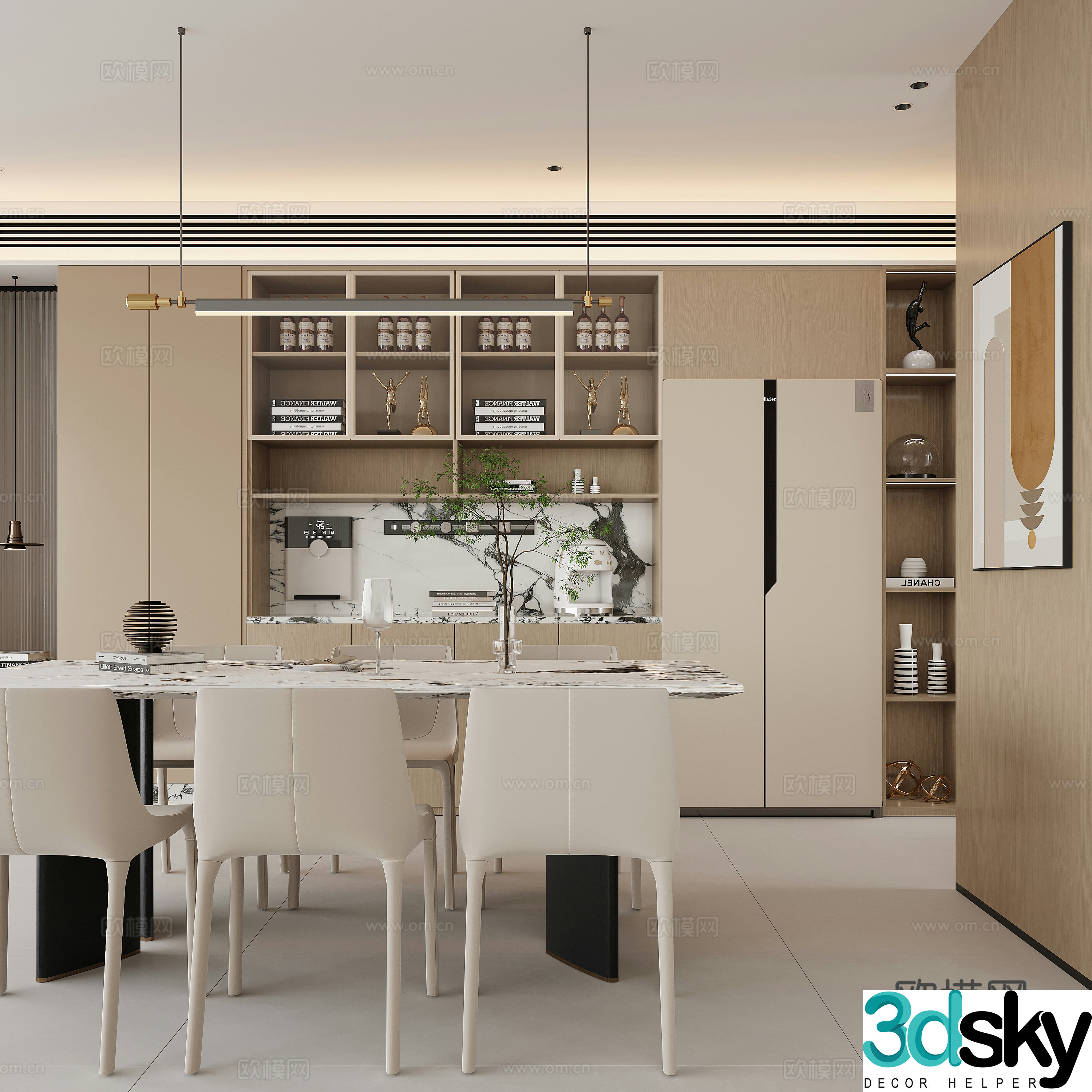 Modern restaurant sideboard 3d model