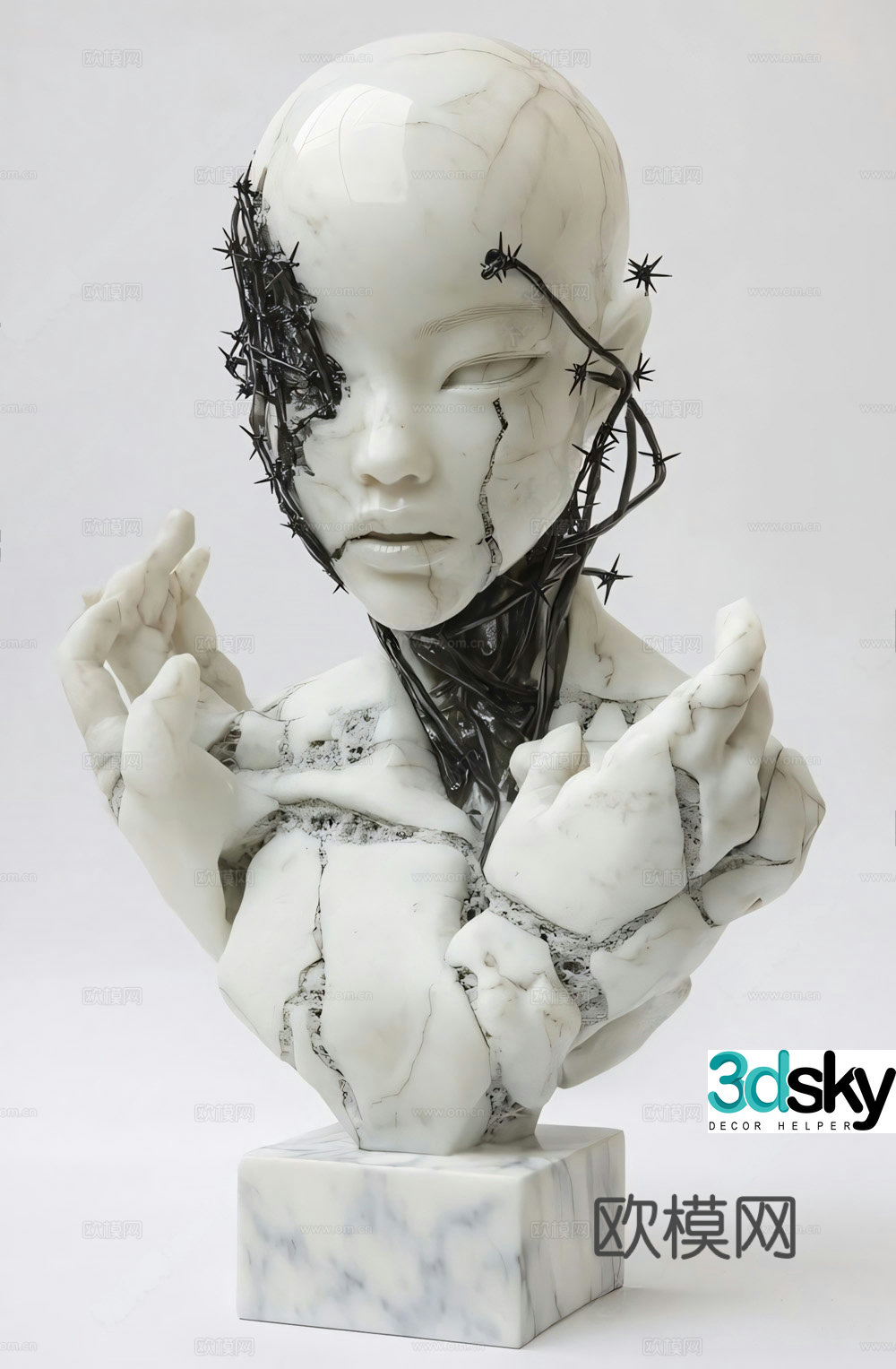 Modern sculpture ornaments Modern art installation Humanoid sculpture ornaments Modern wooden ornaments Special 3D model