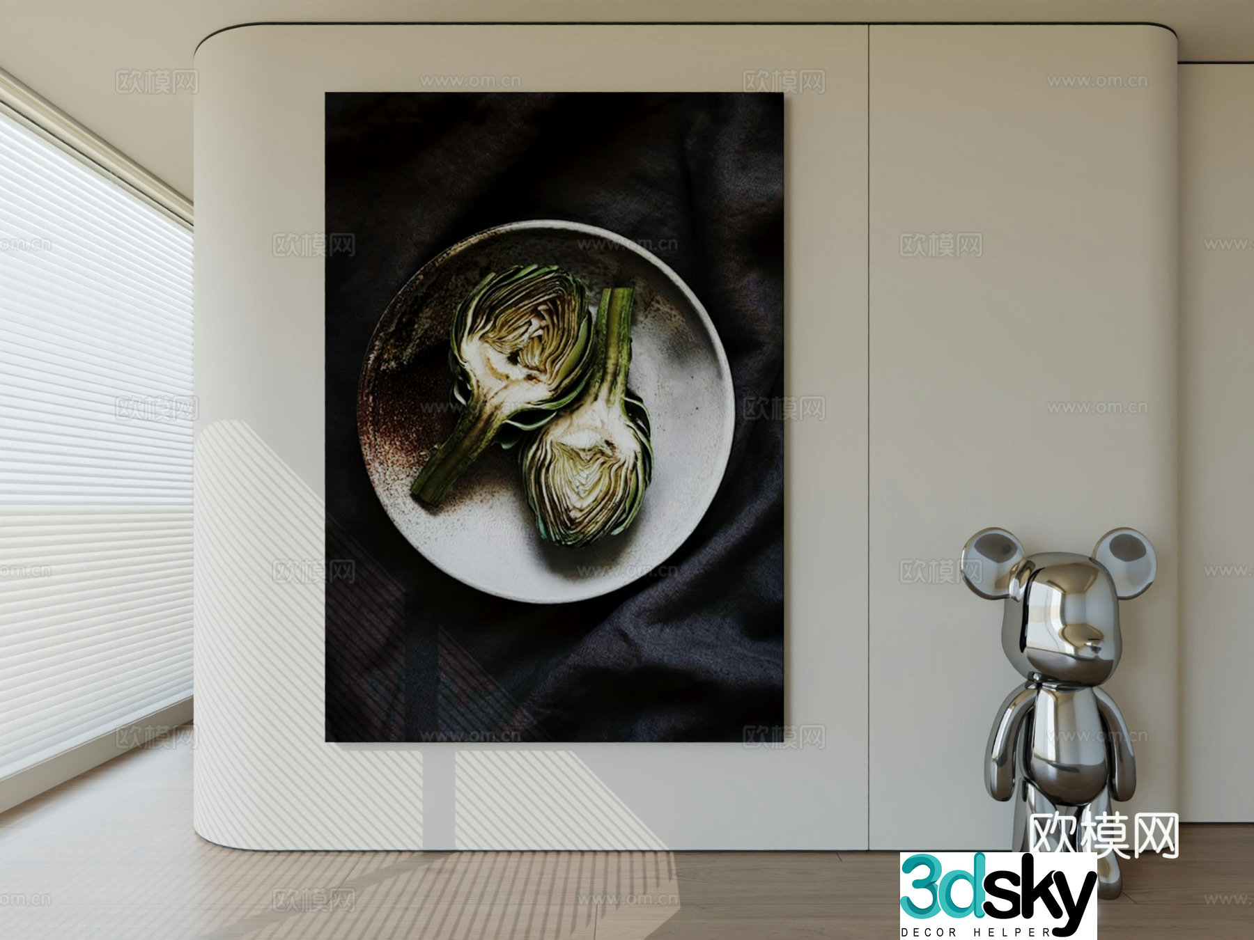 Modern minimalist hanging painting abstract art hanging painting 3d model