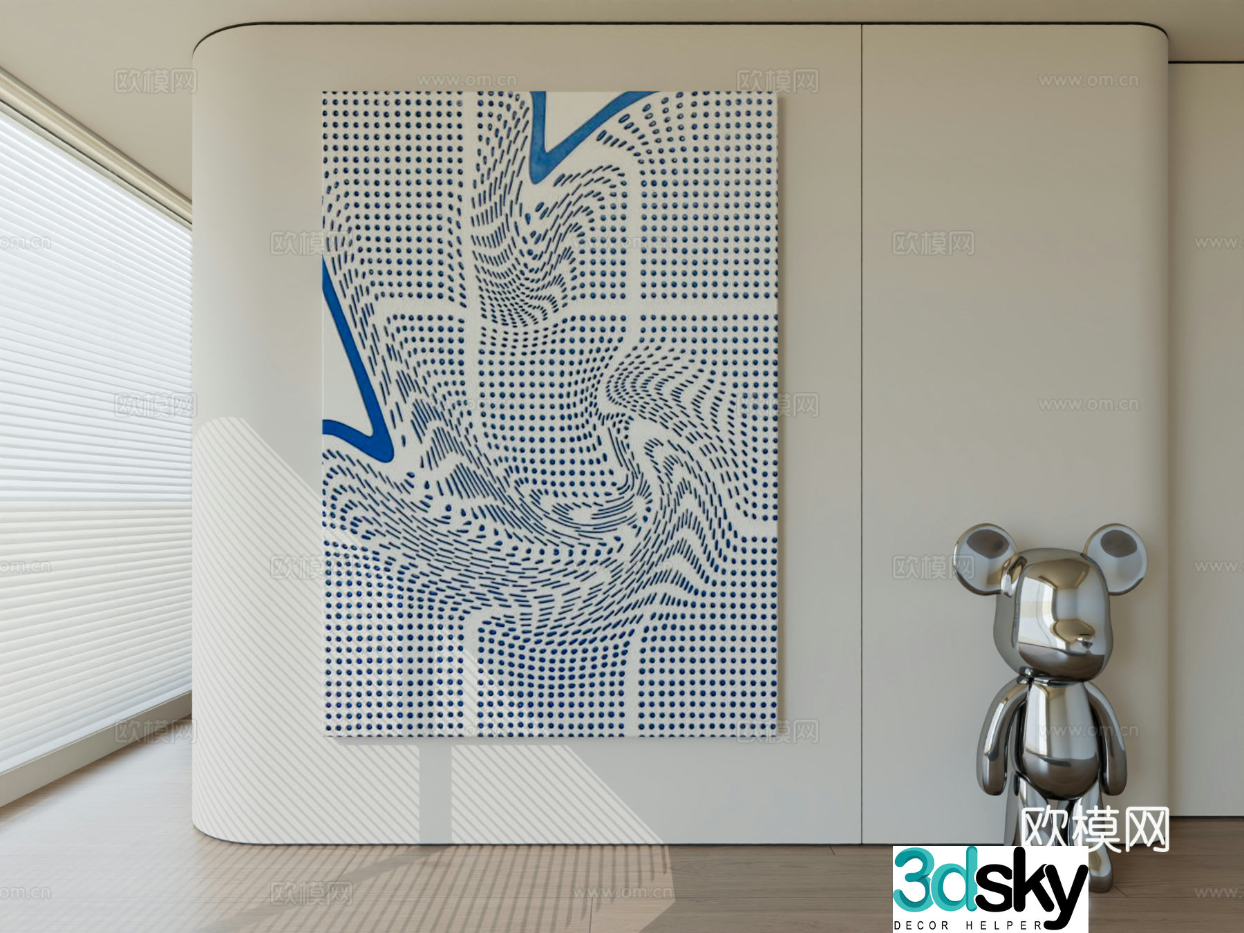 Modern minimalist hanging painting abstract art hanging painting 3d model