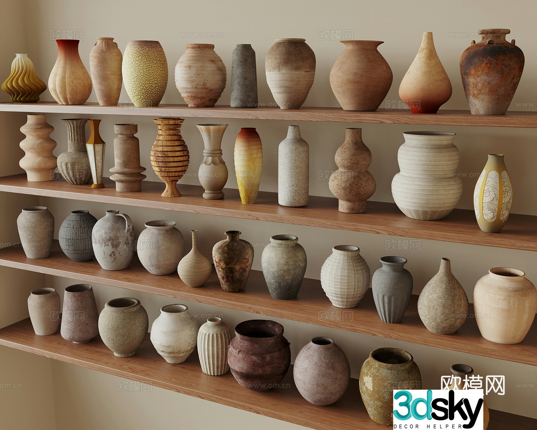 New Chinese style pot clay pot clay pot clay pot clay pot utensil pot utensil ornament 3D model