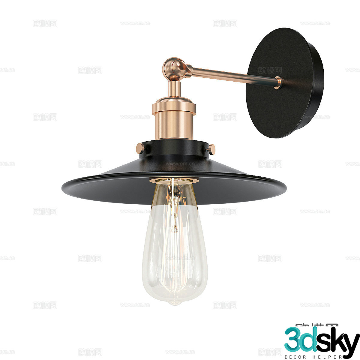 Modern light luxury decorative wall light 3d model