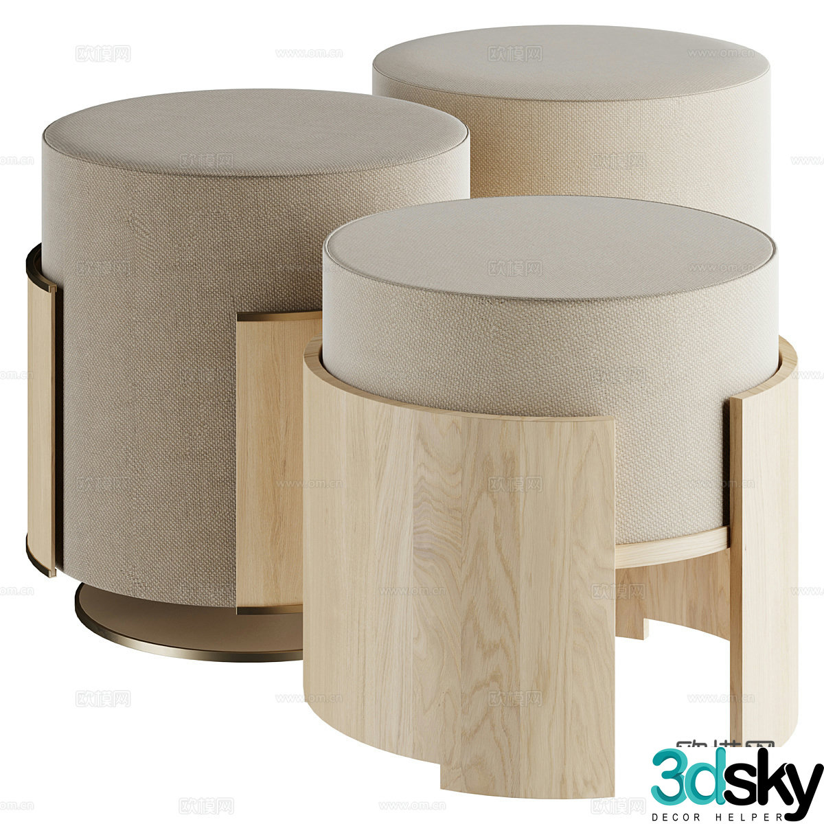 New Chinese round stool 3D model