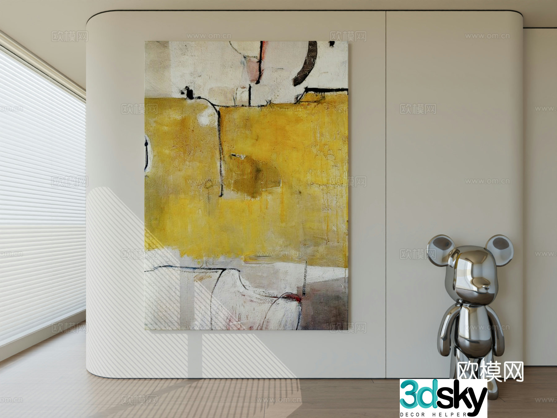 Modern minimalist hanging painting abstract art hanging painting 3d model