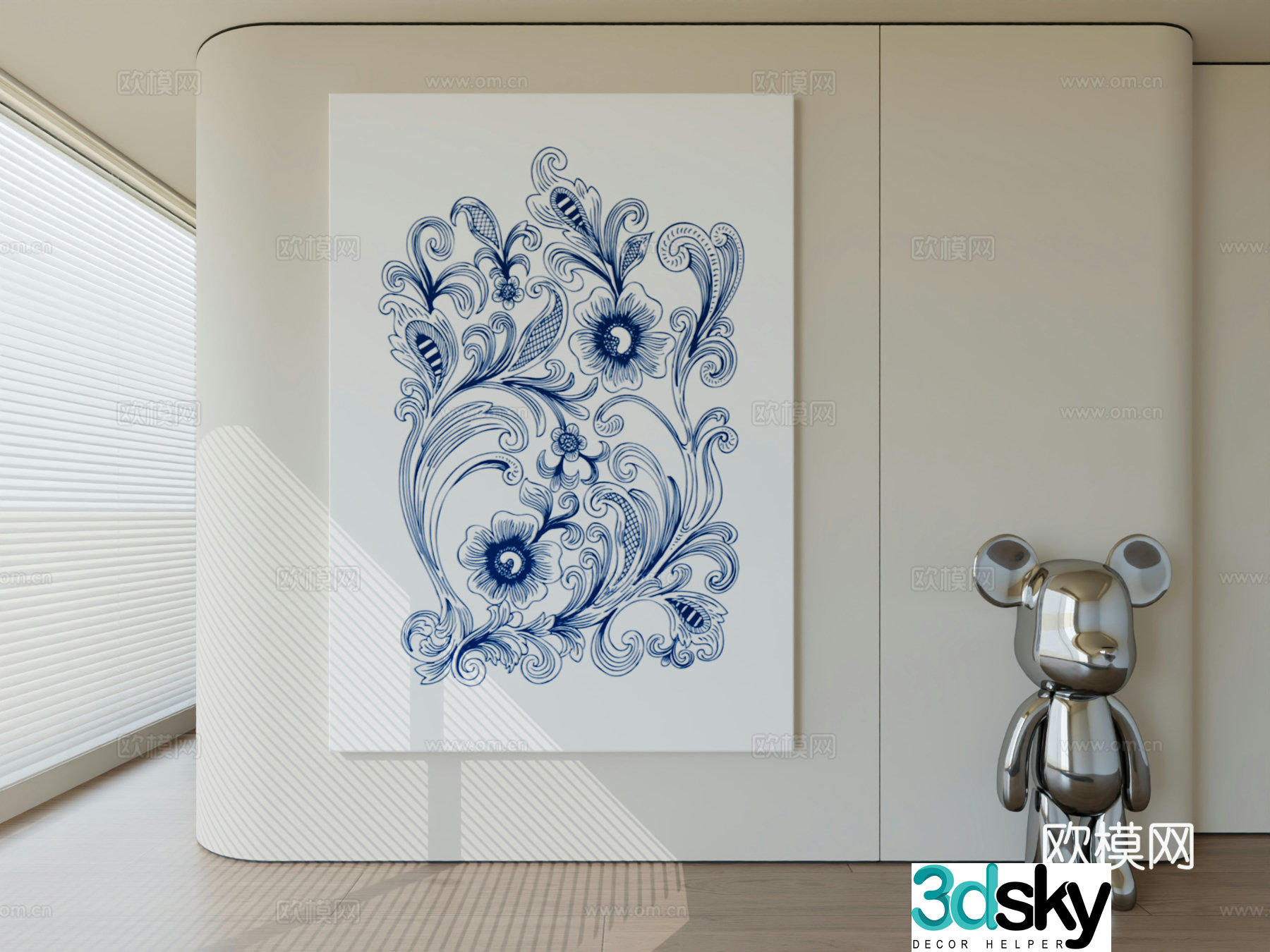 Modern minimalist hanging painting abstract art hanging painting 3d model