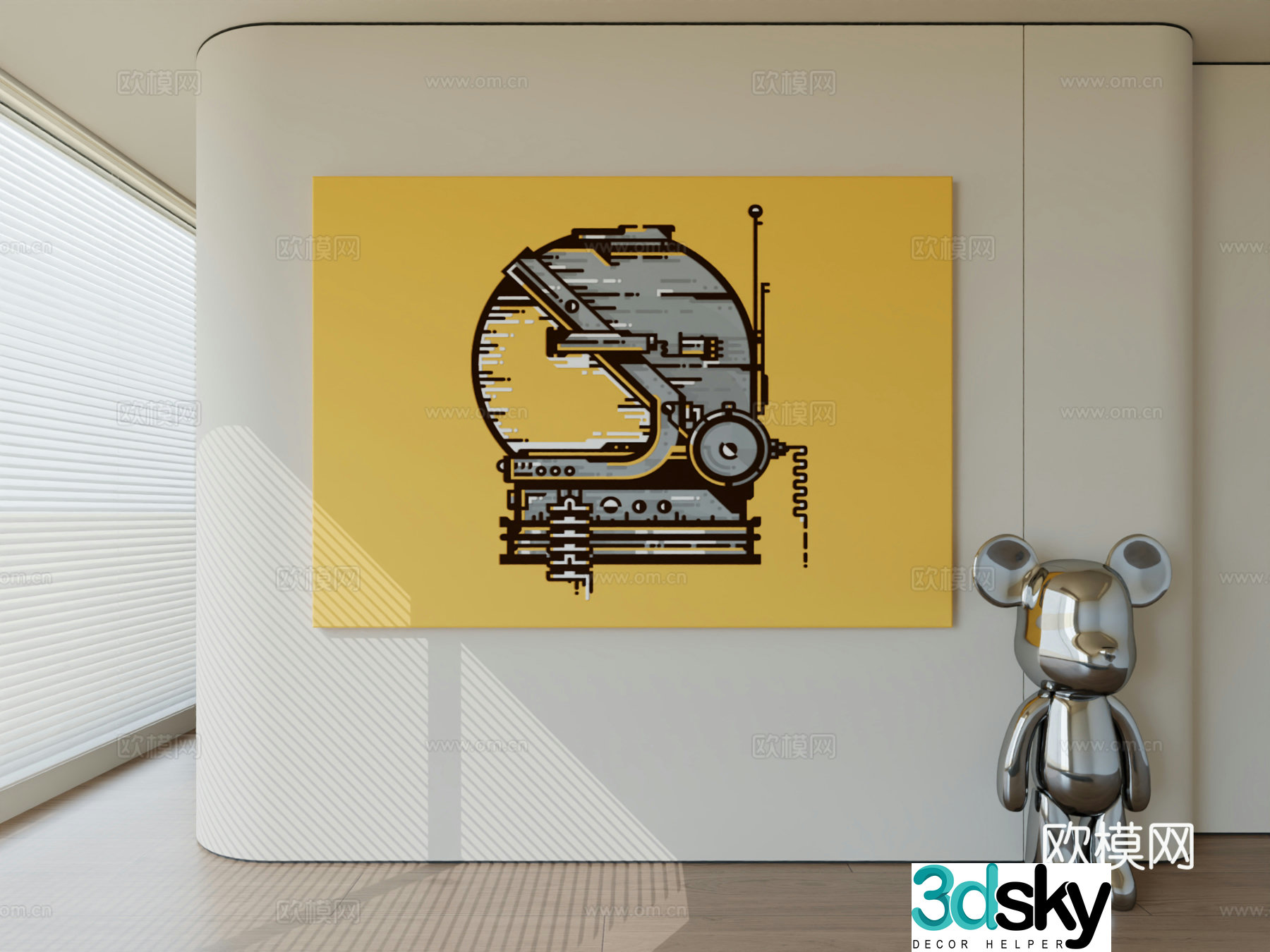 Modern minimalist hanging painting abstract art hanging painting 3d model