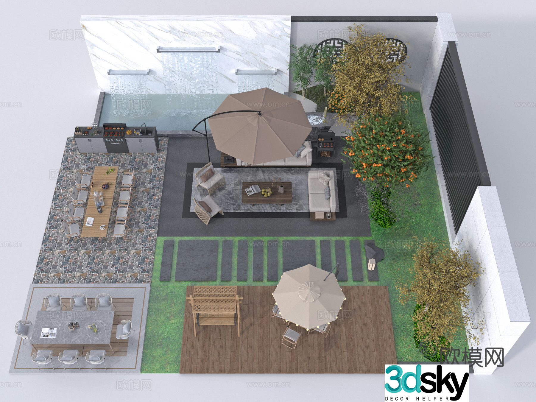 Outdoor garden 3d model