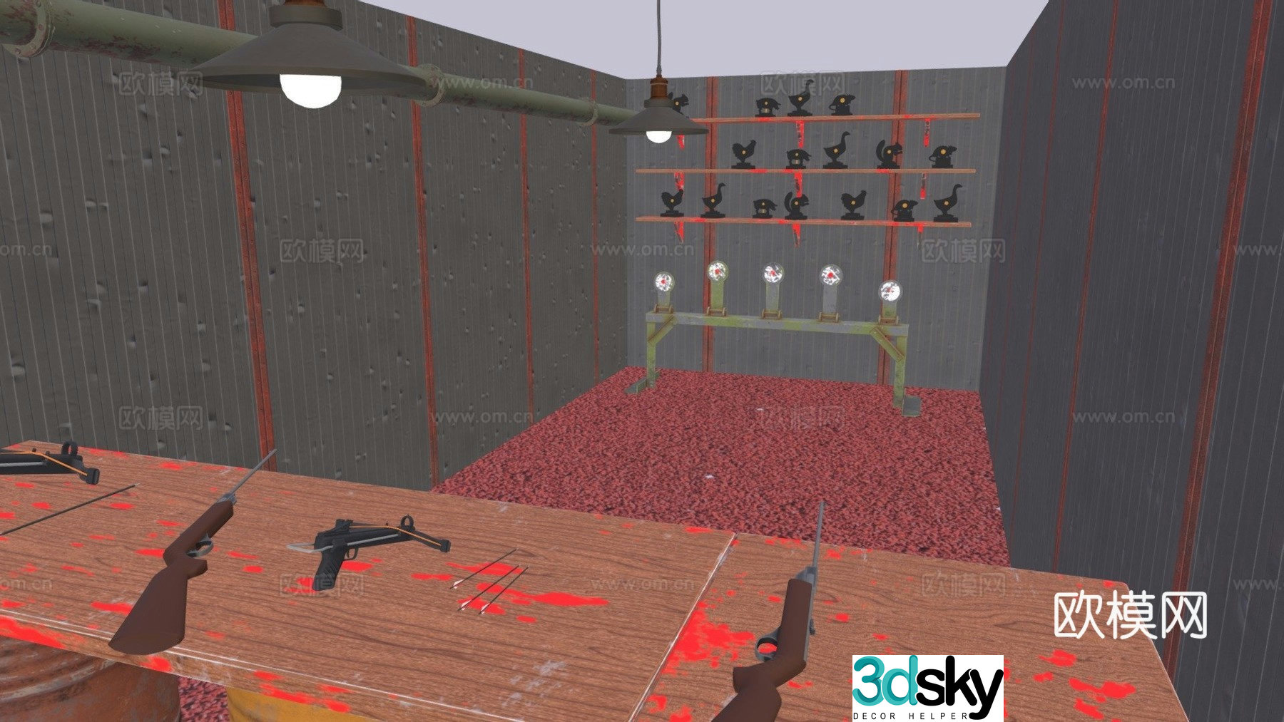 Shooting range - mini game props 3d model