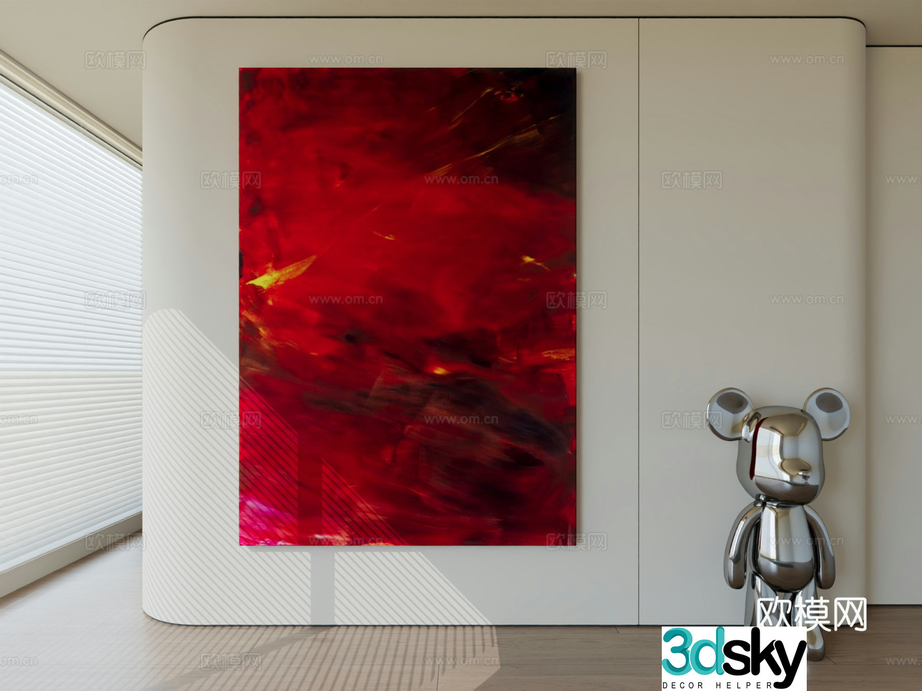 Modern minimalist hanging painting abstract art hanging painting 3d model