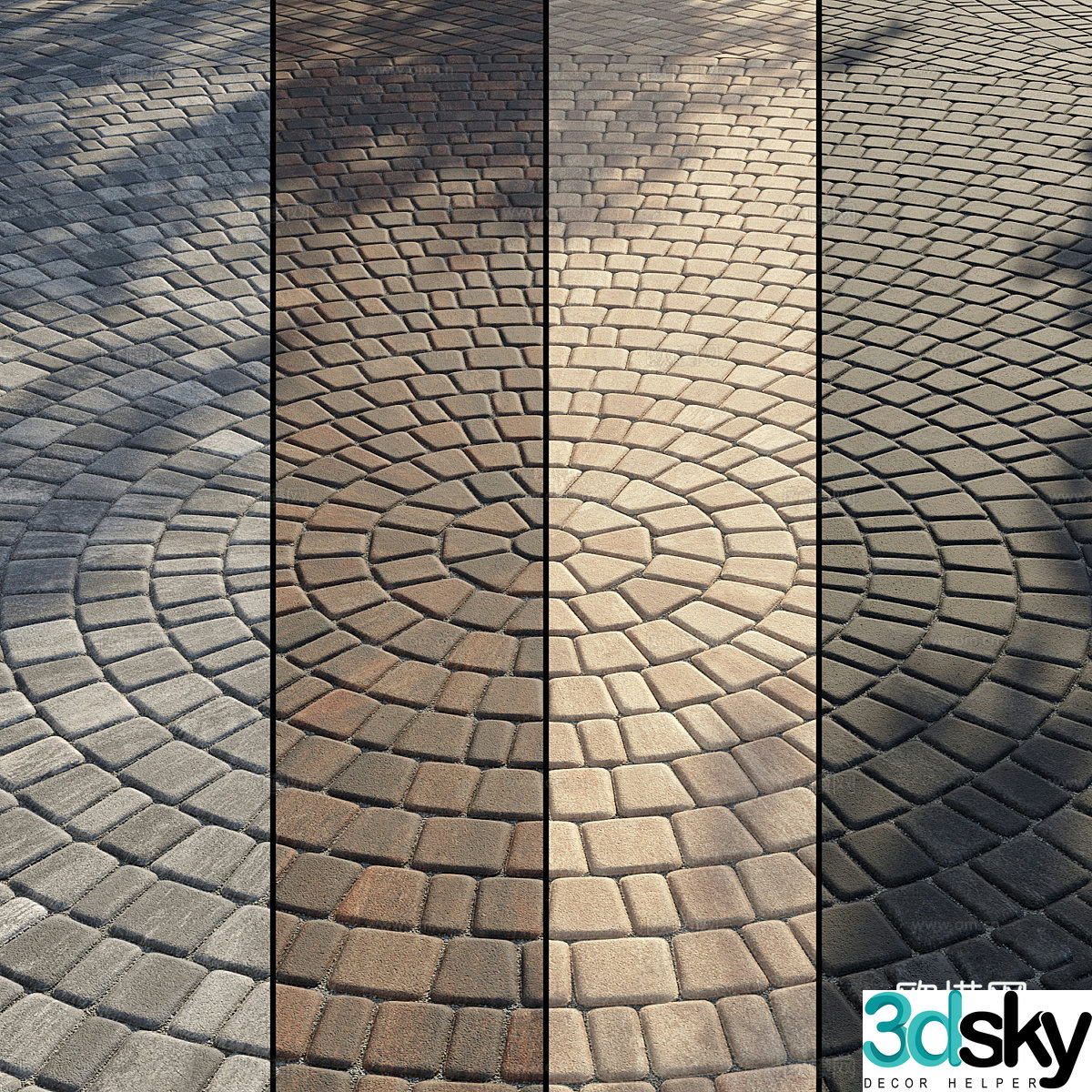 Garden road paving 3D model