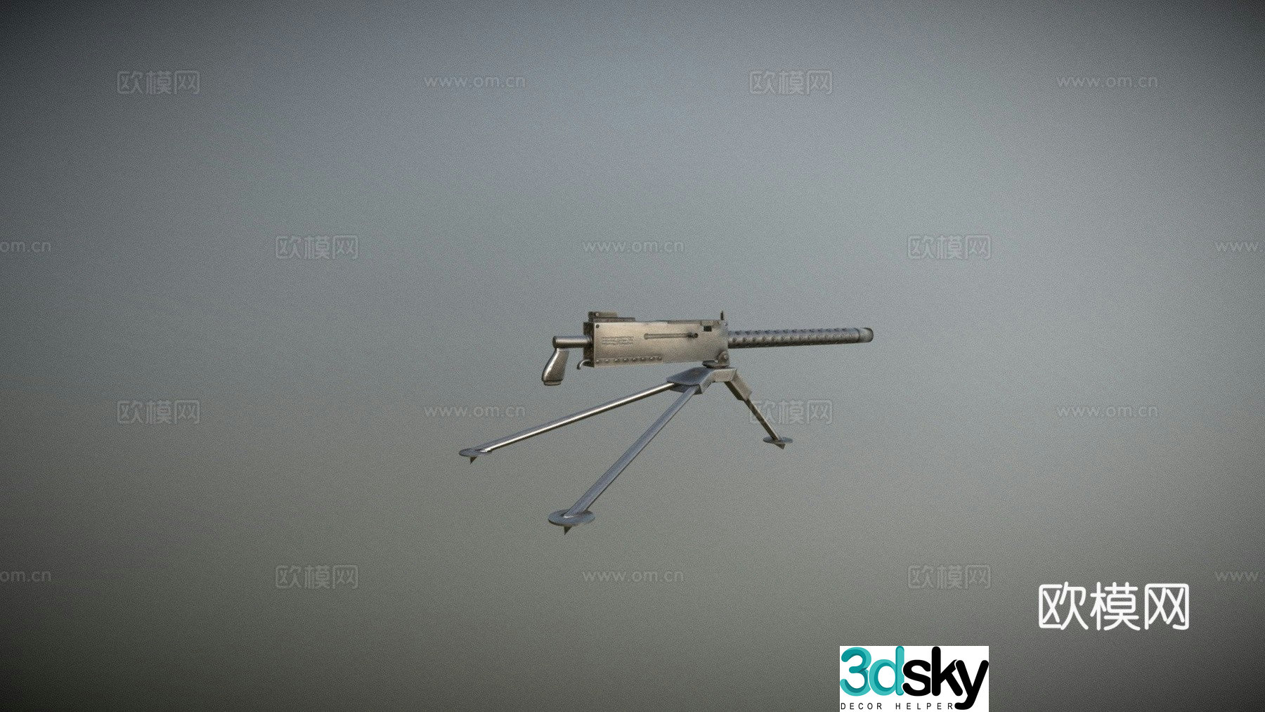 Browning M1919 machine gun 3d model