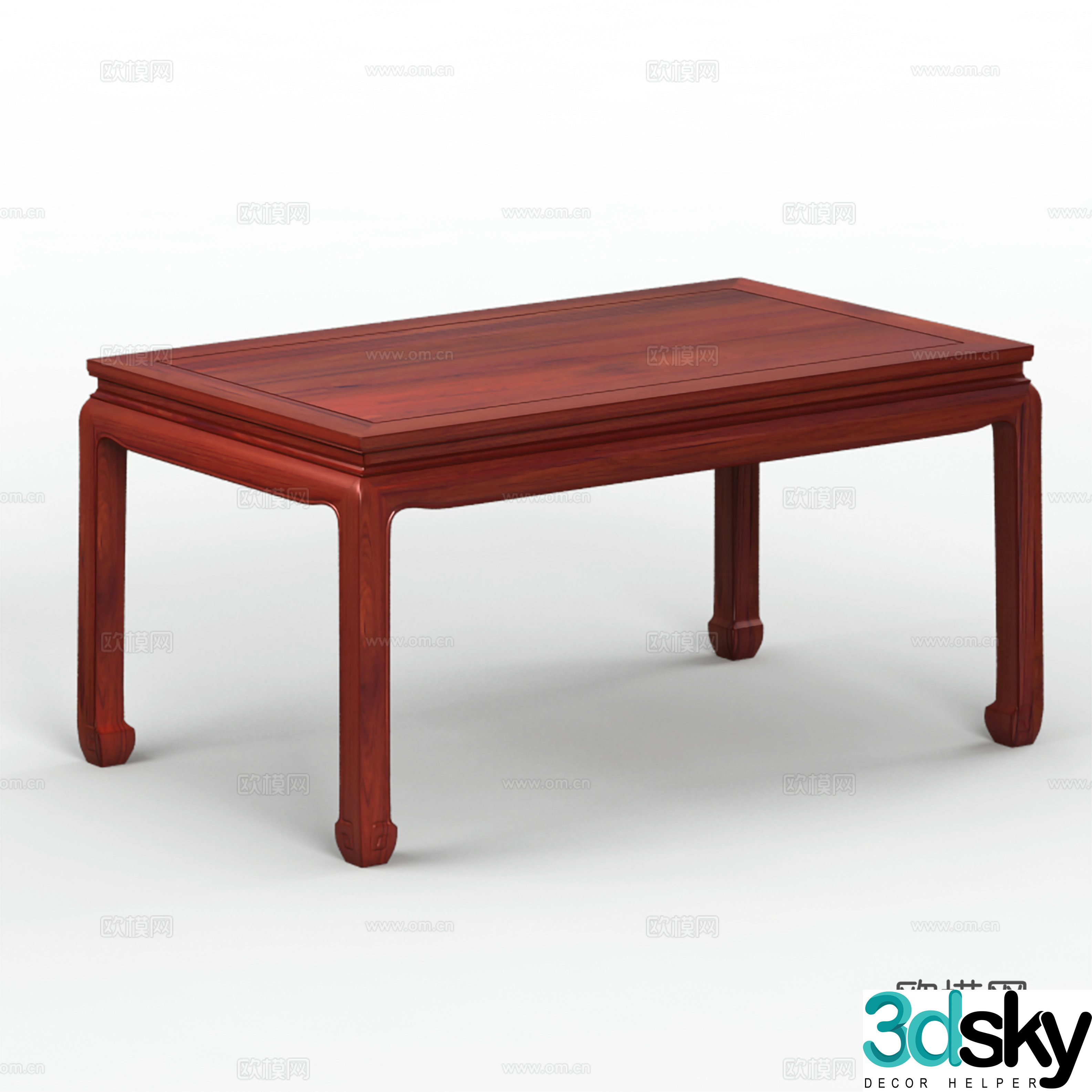 New Chinese dining table solid wood mahogany 3D model