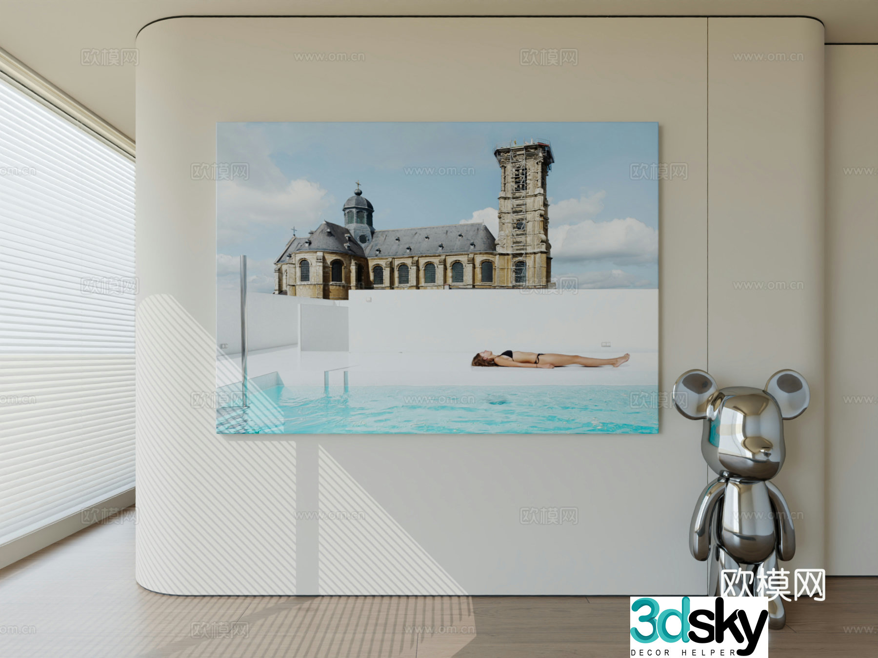 Modern minimalist hanging painting abstract art hanging painting 3d model