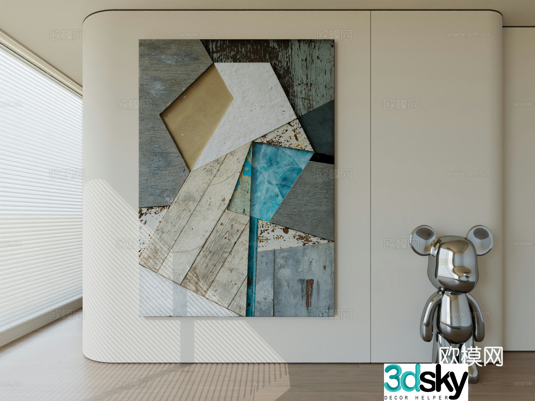 Modern minimalist hanging painting abstract art hanging painting 3d model