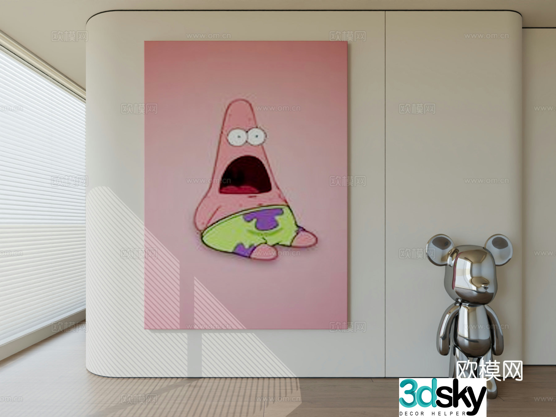 Modern minimalist hanging painting abstract art hanging painting 3d model