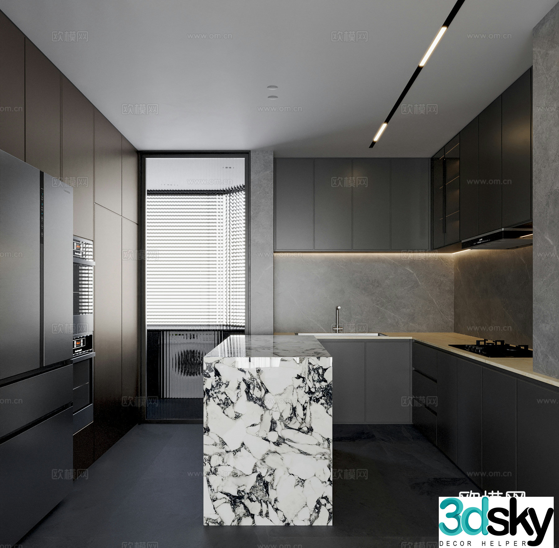 Modern Italian kitchen 3d model