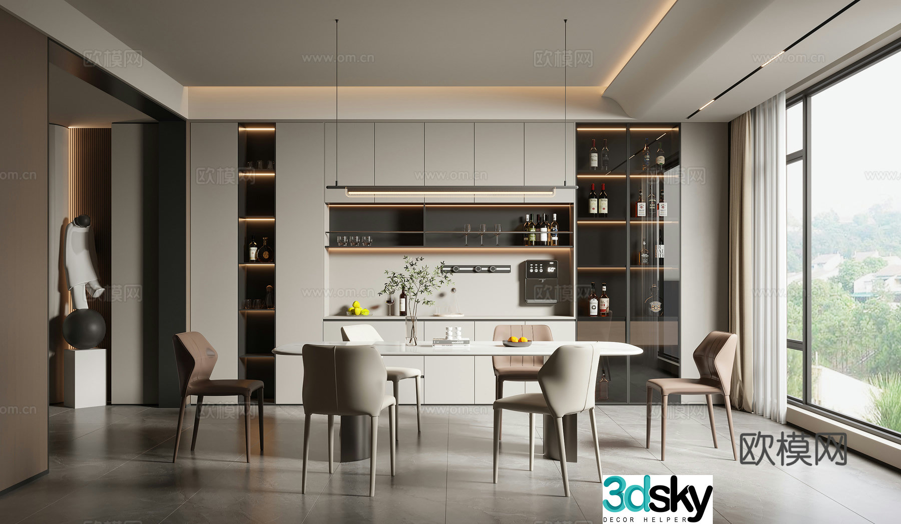 Modern restaurant 3d model