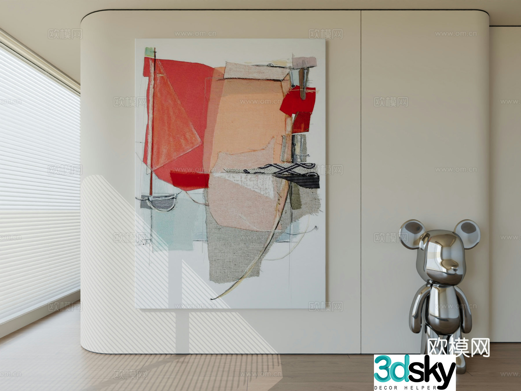Modern minimalist hanging painting abstract art hanging painting 3d model